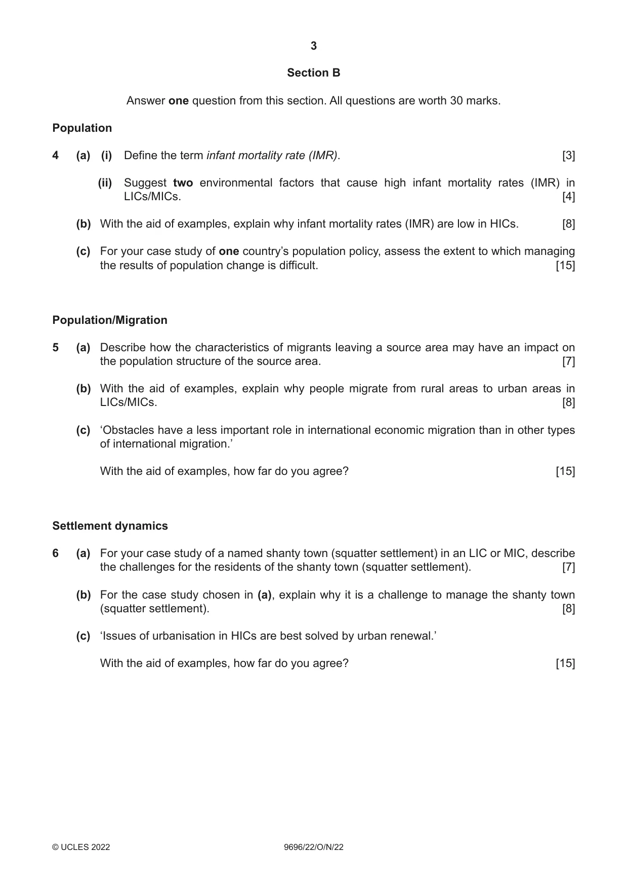 Cambridge A Level Geography 9696 2022 Oct/Nov Paper 2 · Variant 2 question paper, page 3 of 4