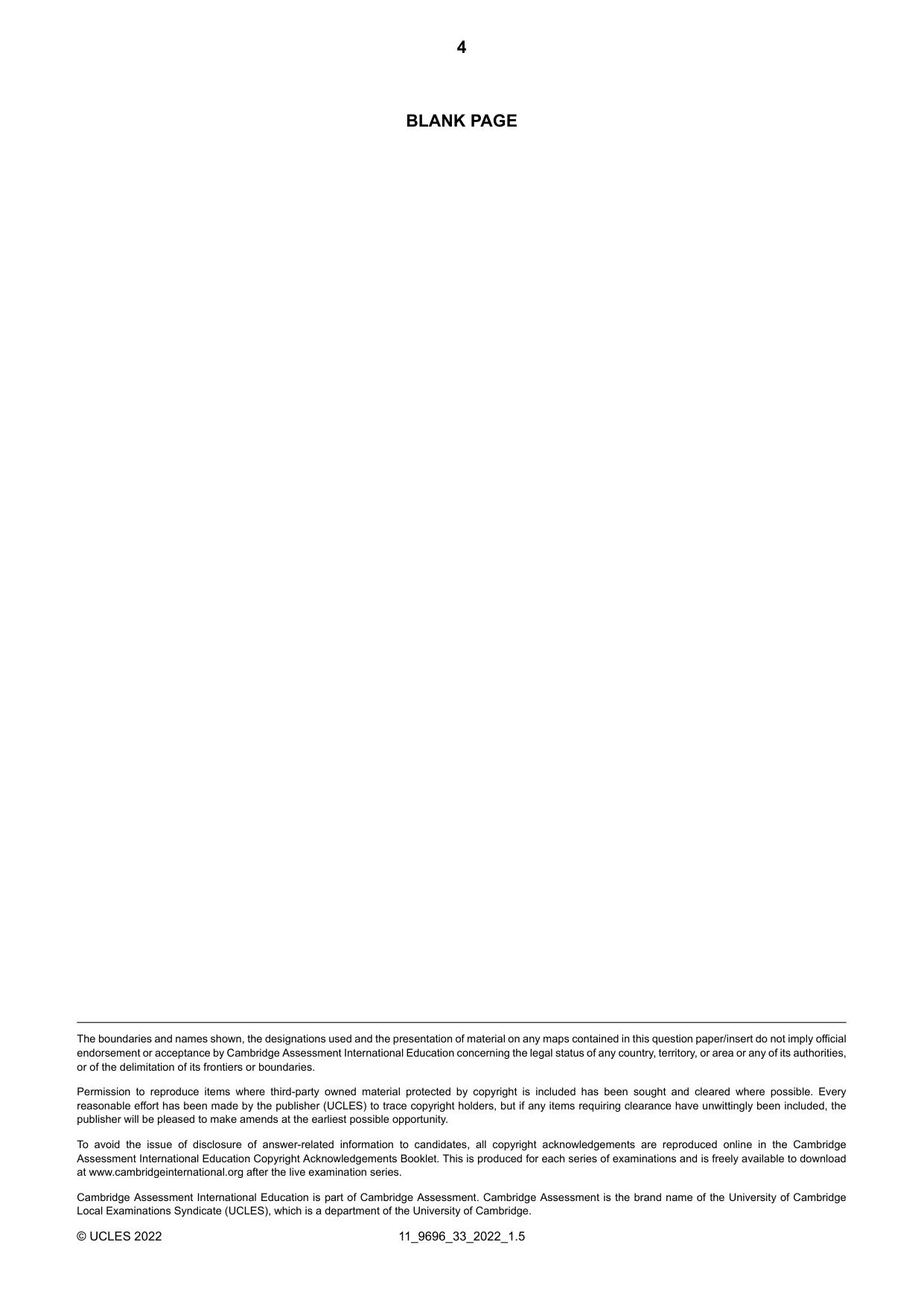 Cambridge A Level Geography 9696 2022 Oct/Nov Paper 3 · Variant 3 question paper, page 4 of 4