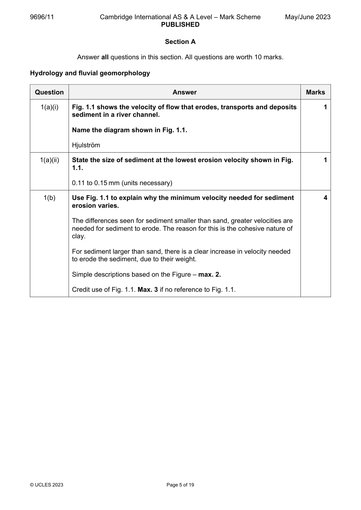 Mark scheme, page 5 of 19