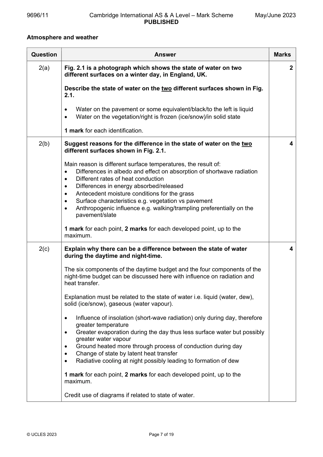 Mark scheme, page 7 of 19