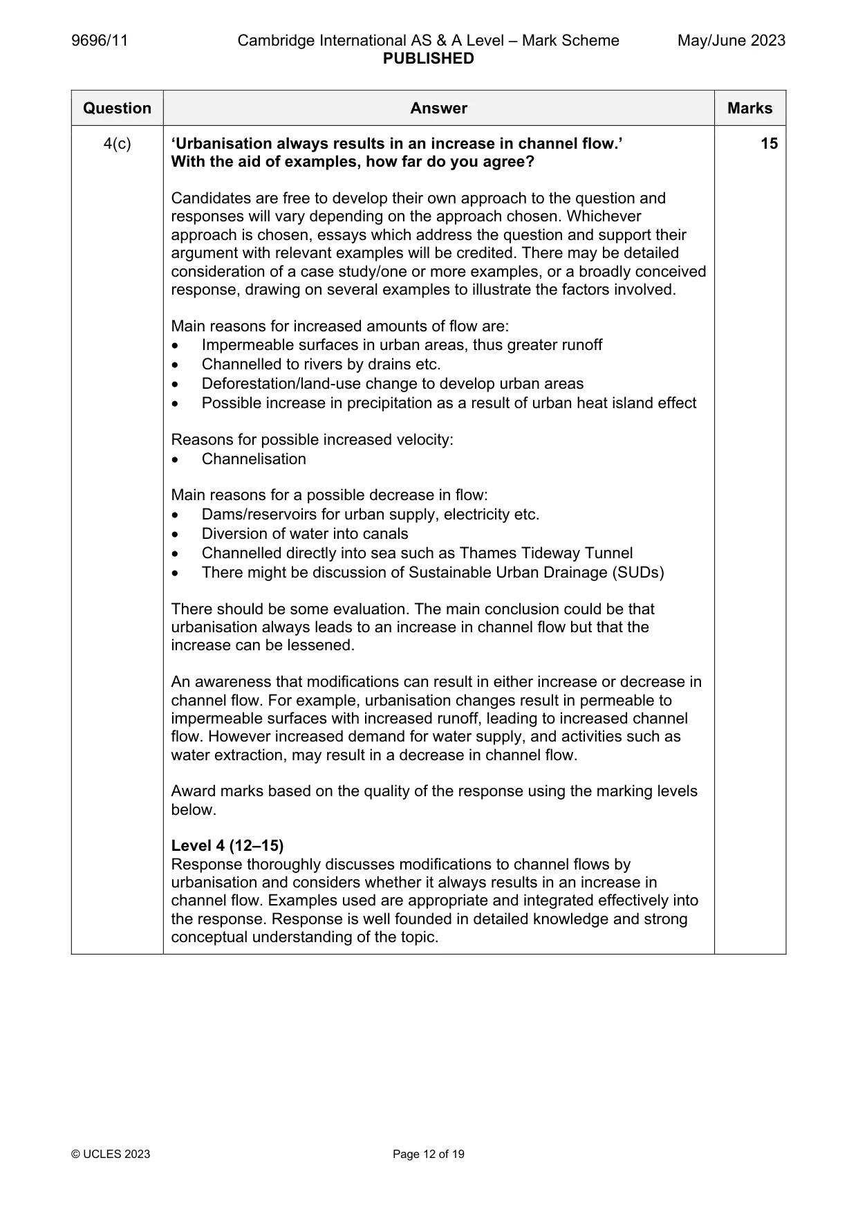 Mark scheme, page 12 of 19