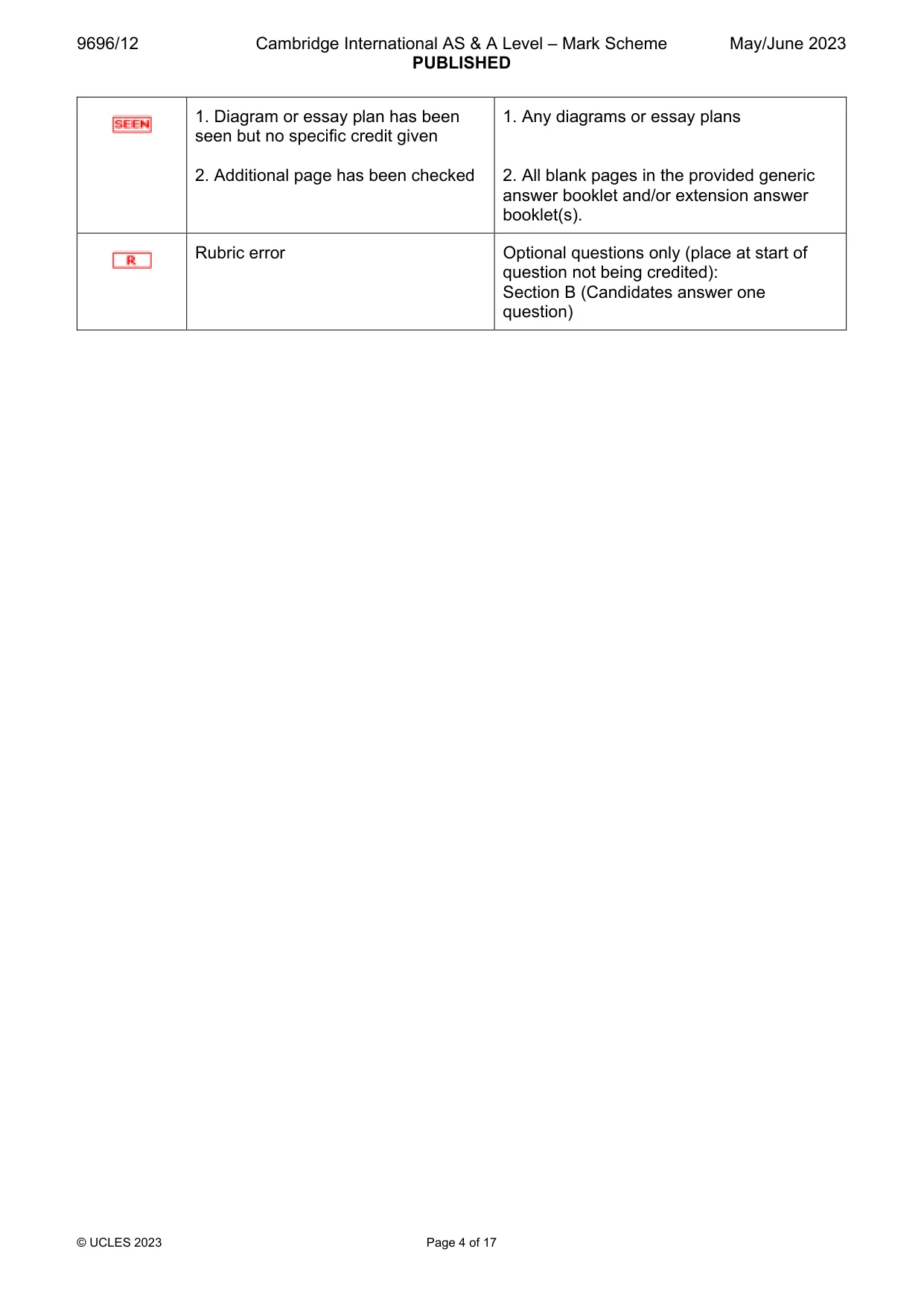 Mark scheme, page 4 of 17