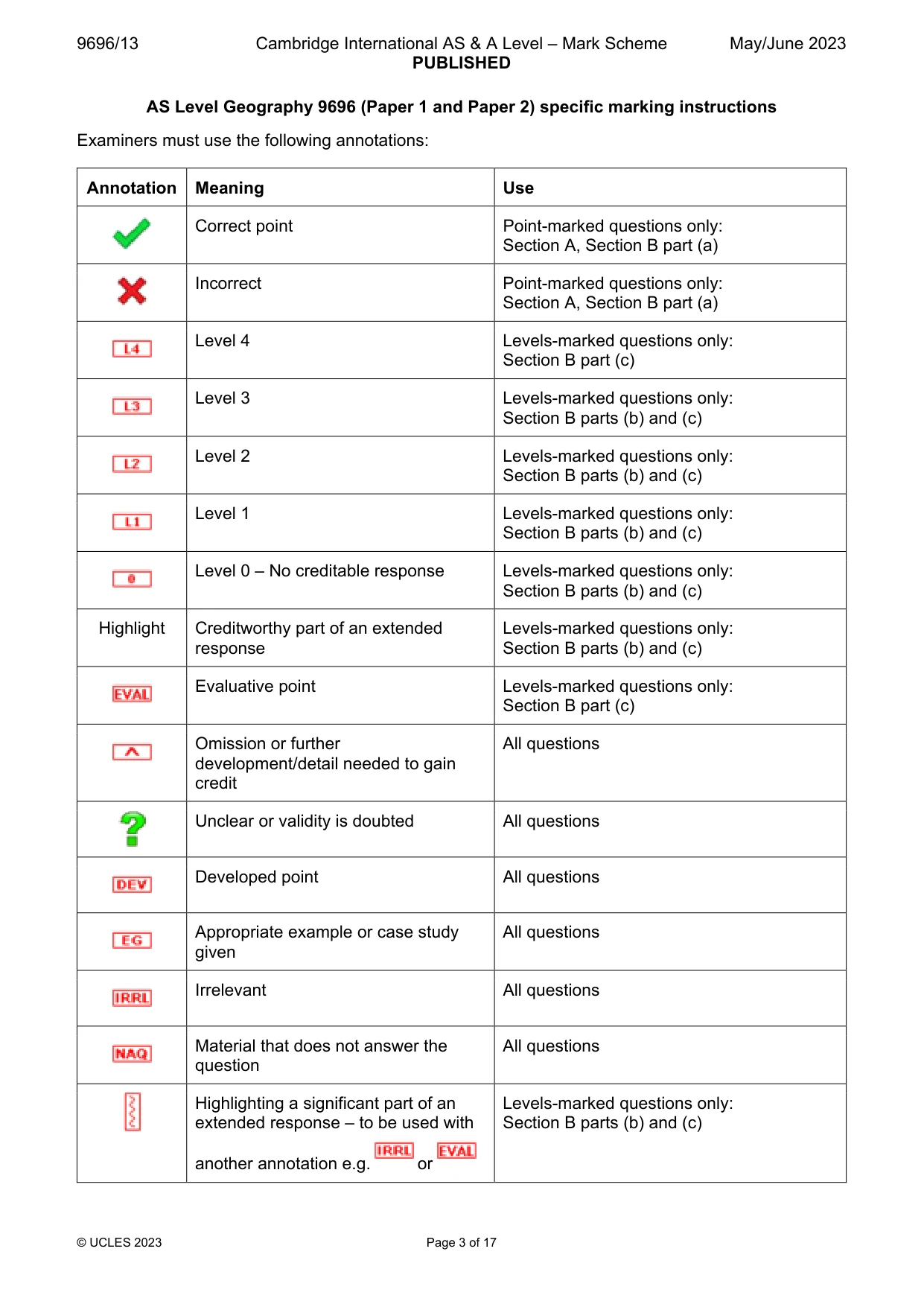 Mark scheme, page 3 of 17