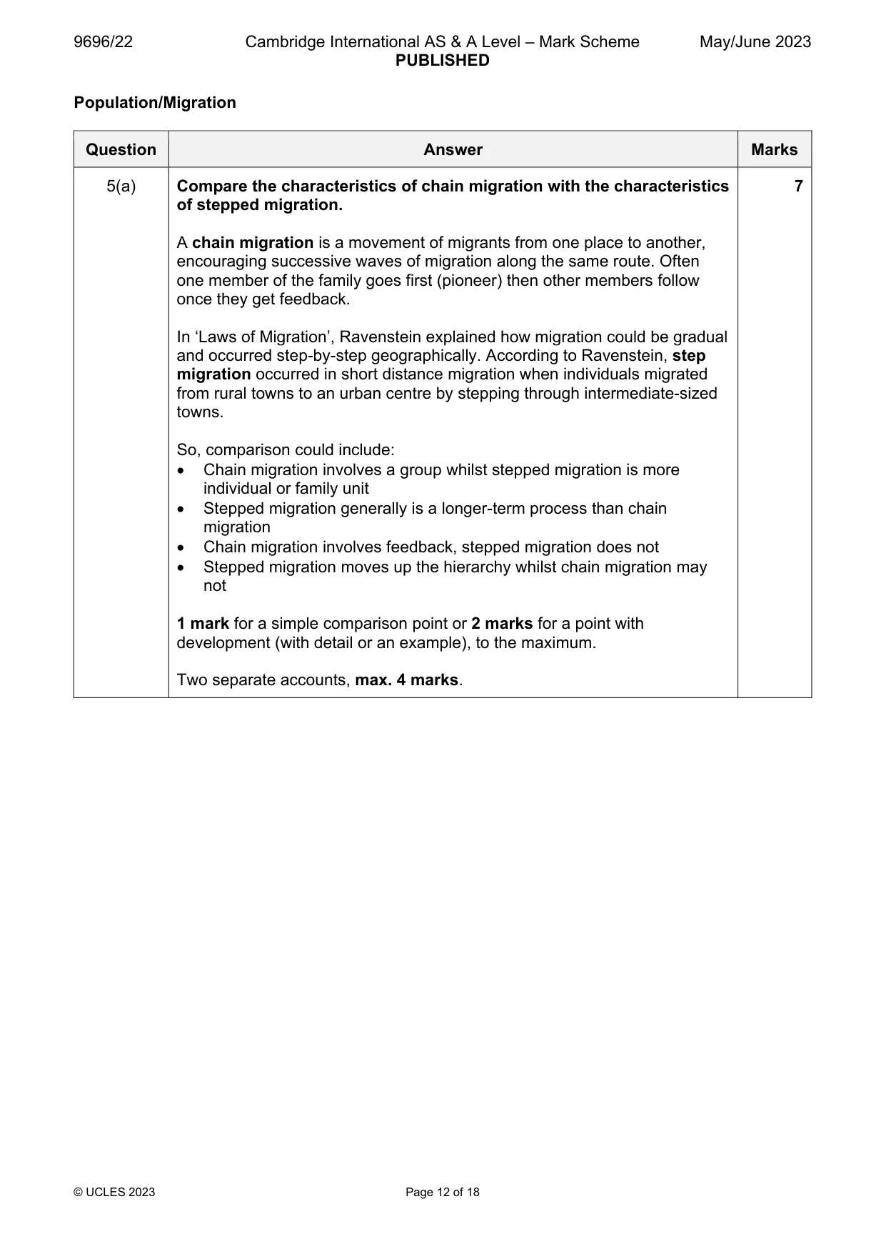 Mark scheme, page 12 of 18