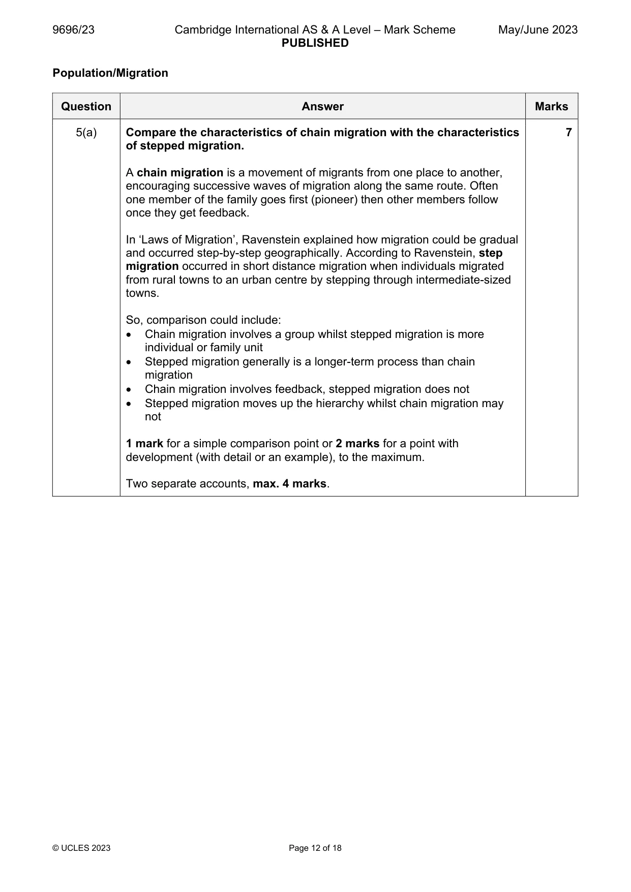 Mark scheme, page 12 of 18