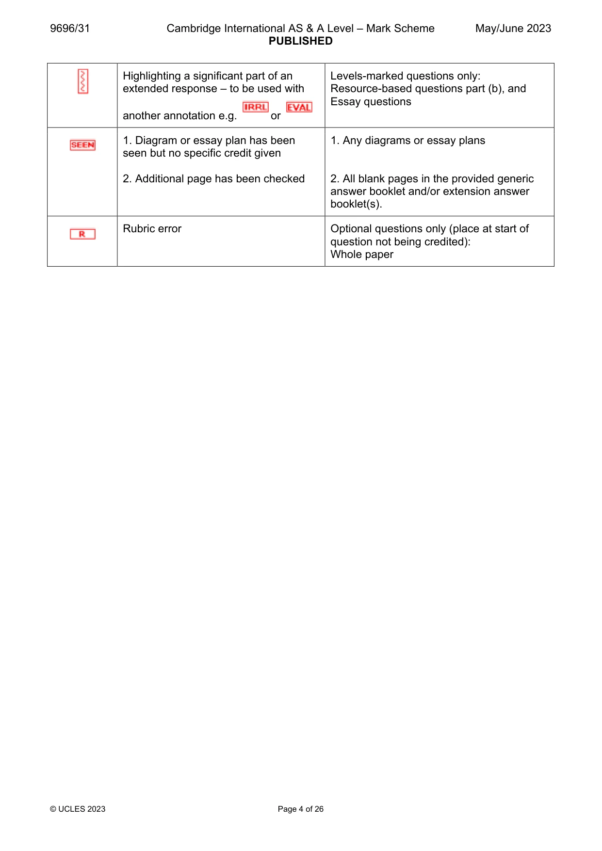 Mark scheme, page 4 of 26