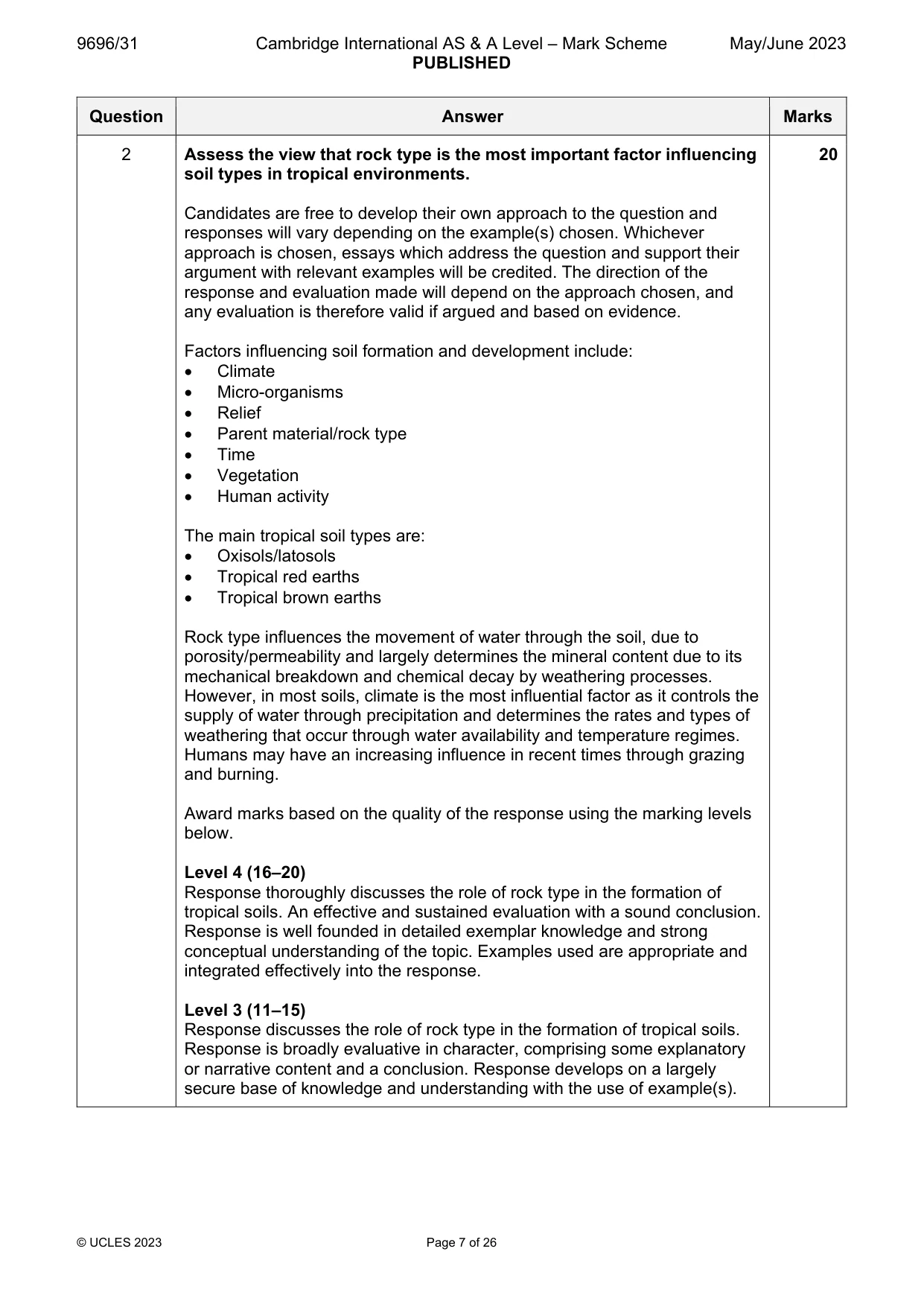 Mark scheme, page 7 of 26