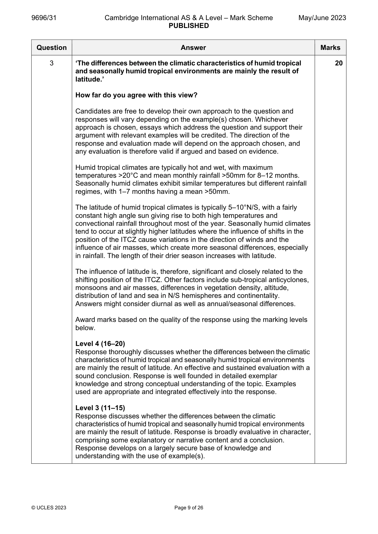 Mark scheme, page 9 of 26