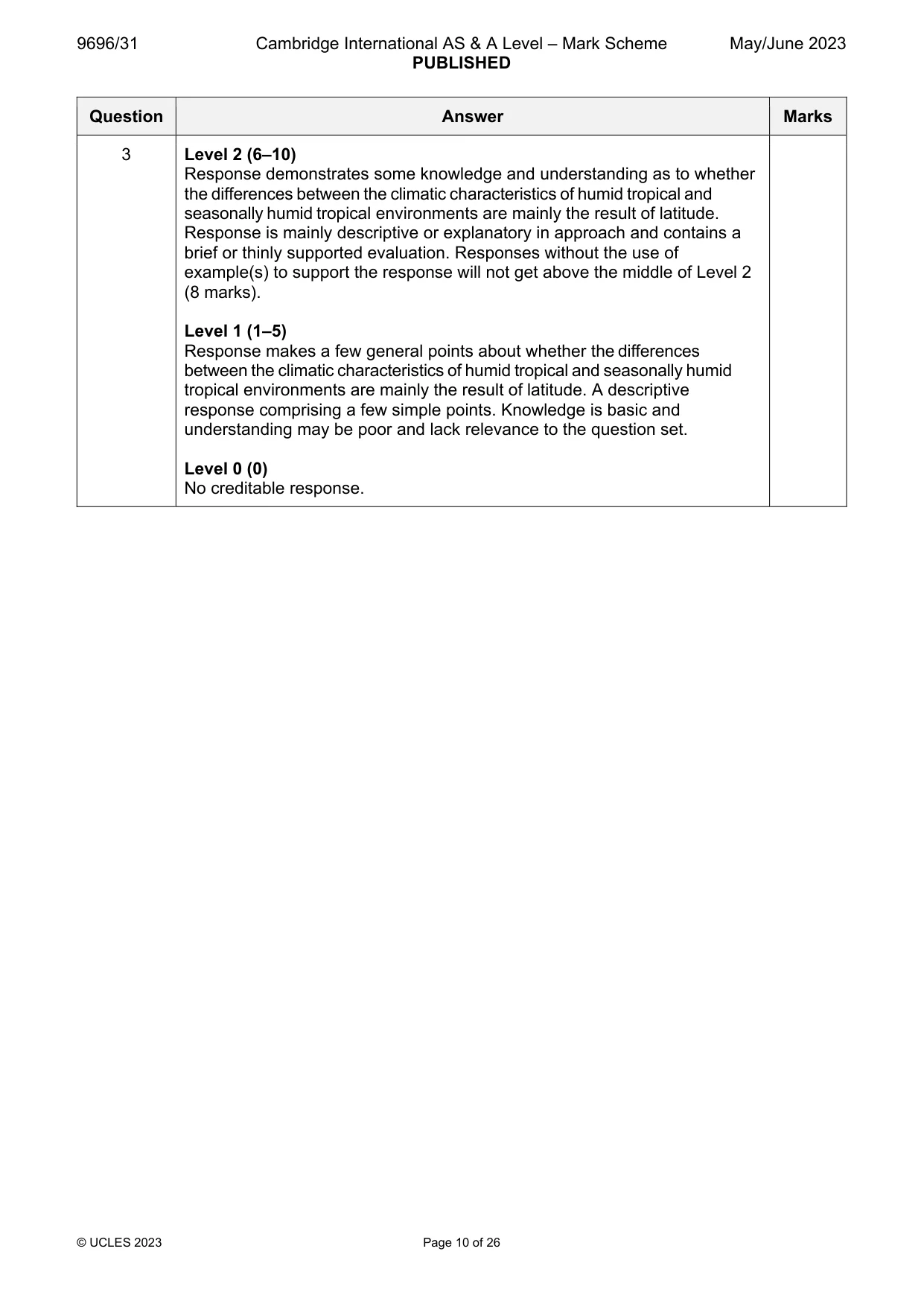 Mark scheme, page 10 of 26