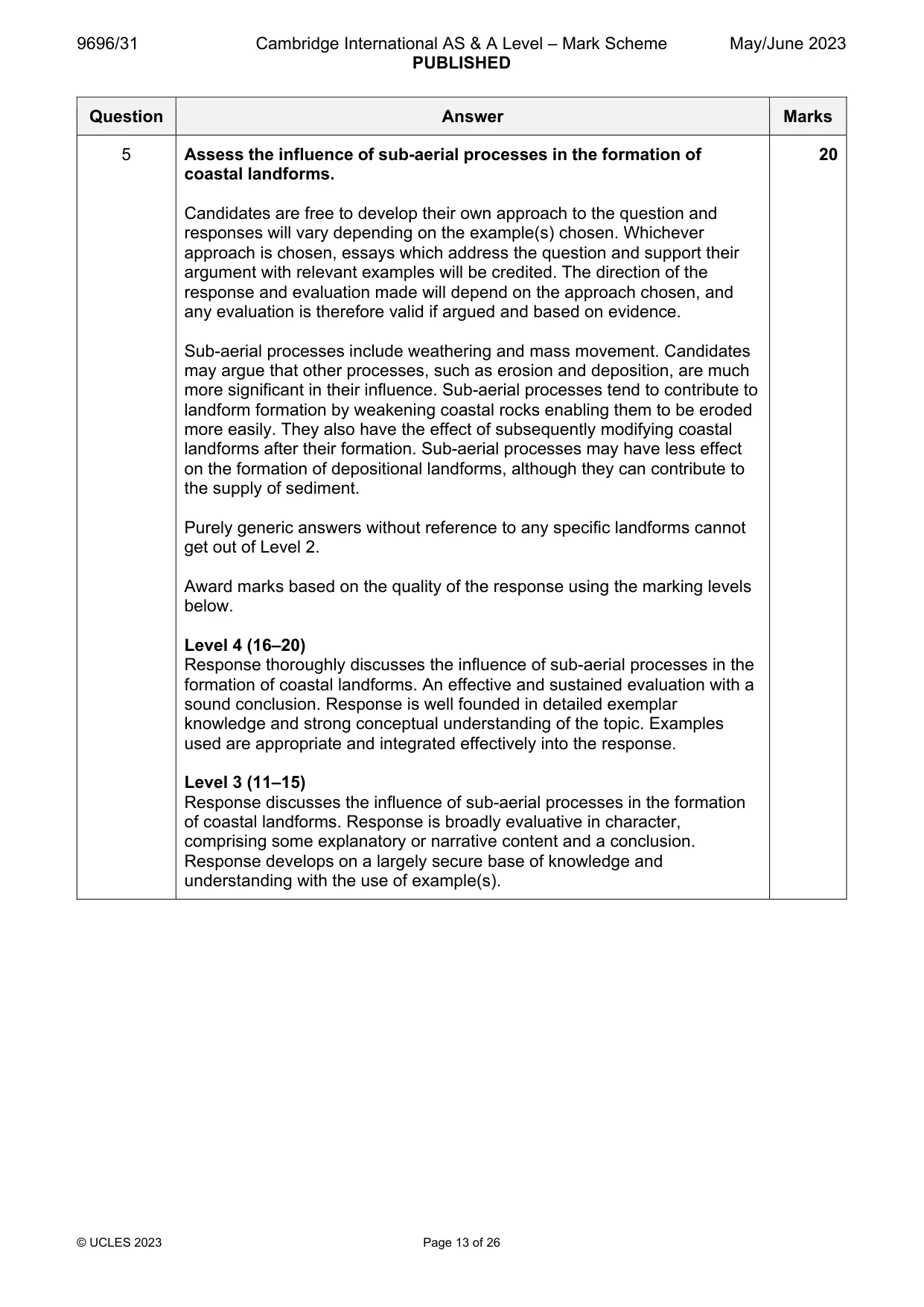 Mark scheme, page 13 of 26