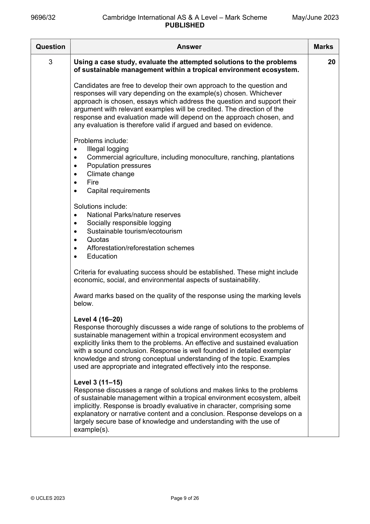 Mark scheme, page 9 of 26