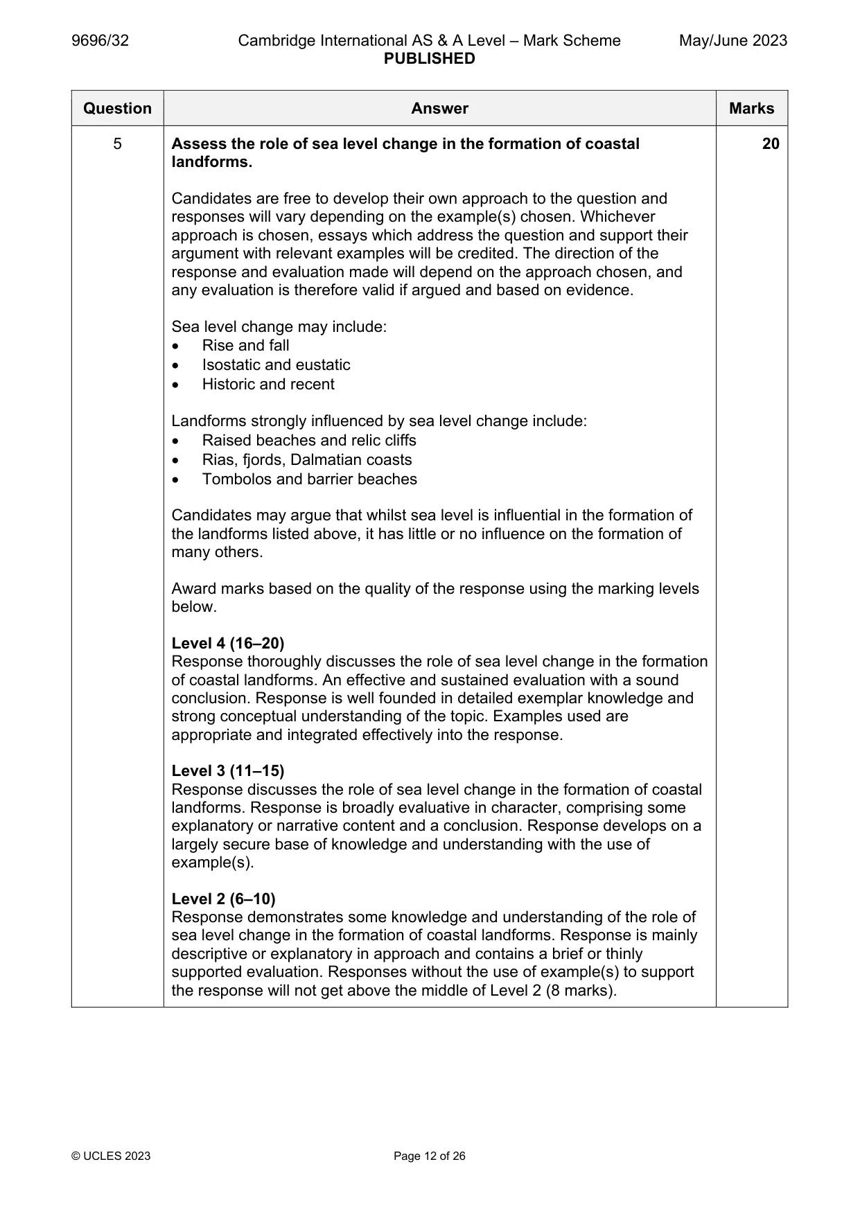 Mark scheme, page 12 of 26