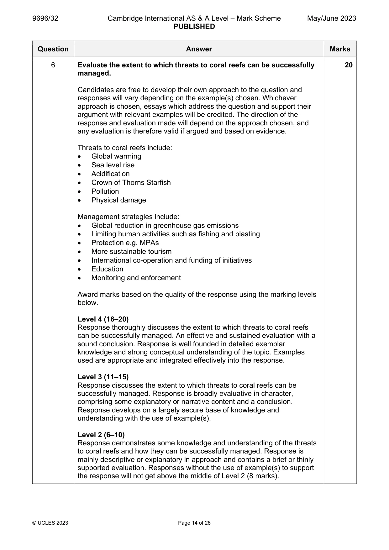 Mark scheme, page 14 of 26