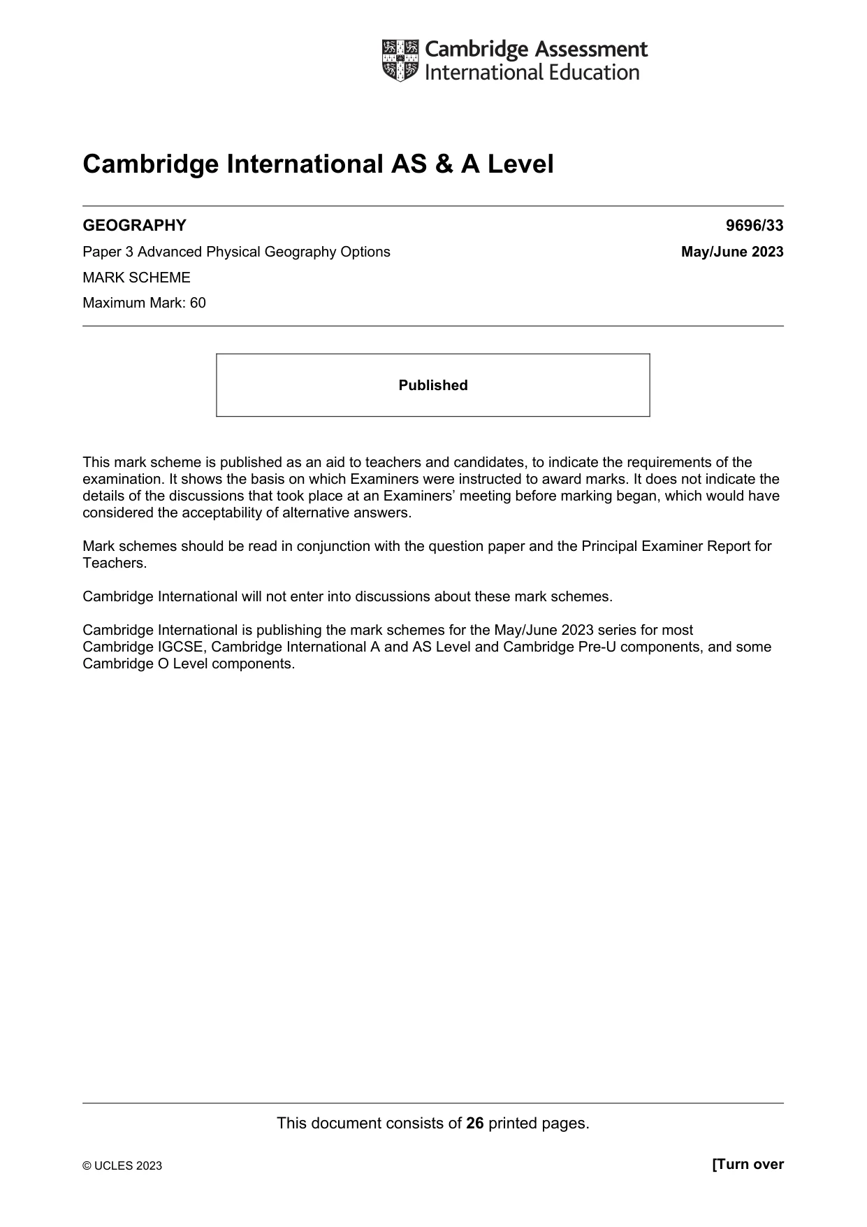 Mark scheme, page 1 of 26