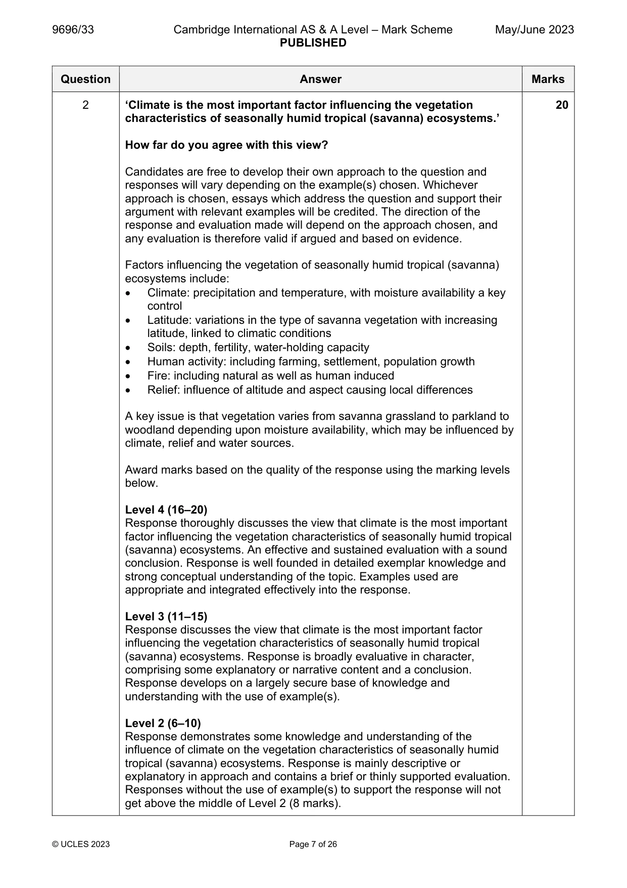 Mark scheme, page 7 of 26