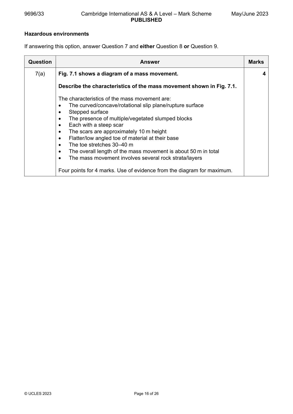 Mark scheme, page 16 of 26