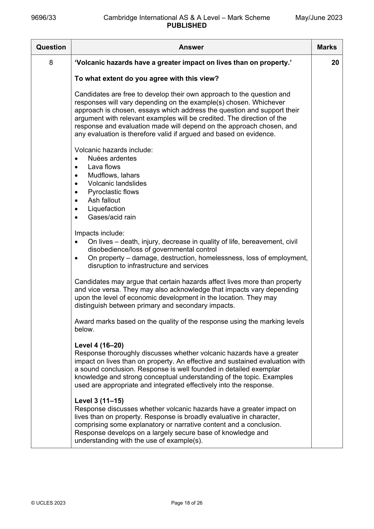 Mark scheme, page 18 of 26