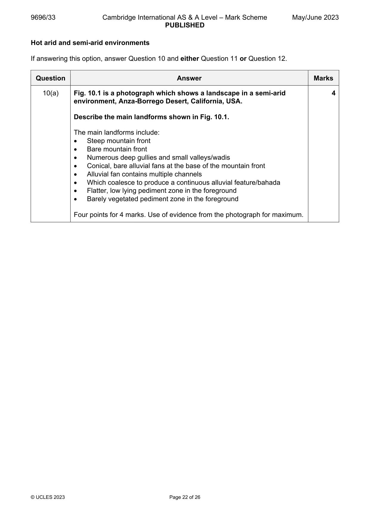 Mark scheme, page 22 of 26