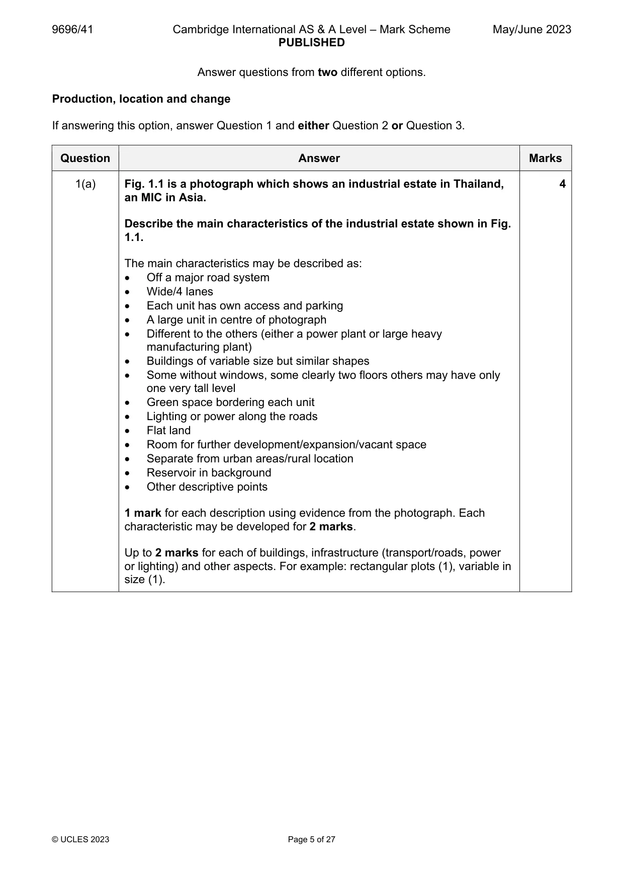 Mark scheme, page 5 of 27