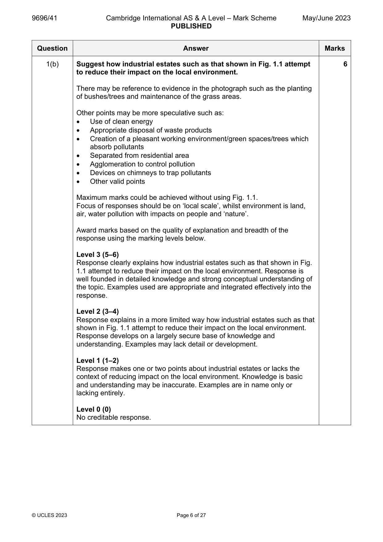 Mark scheme, page 6 of 27