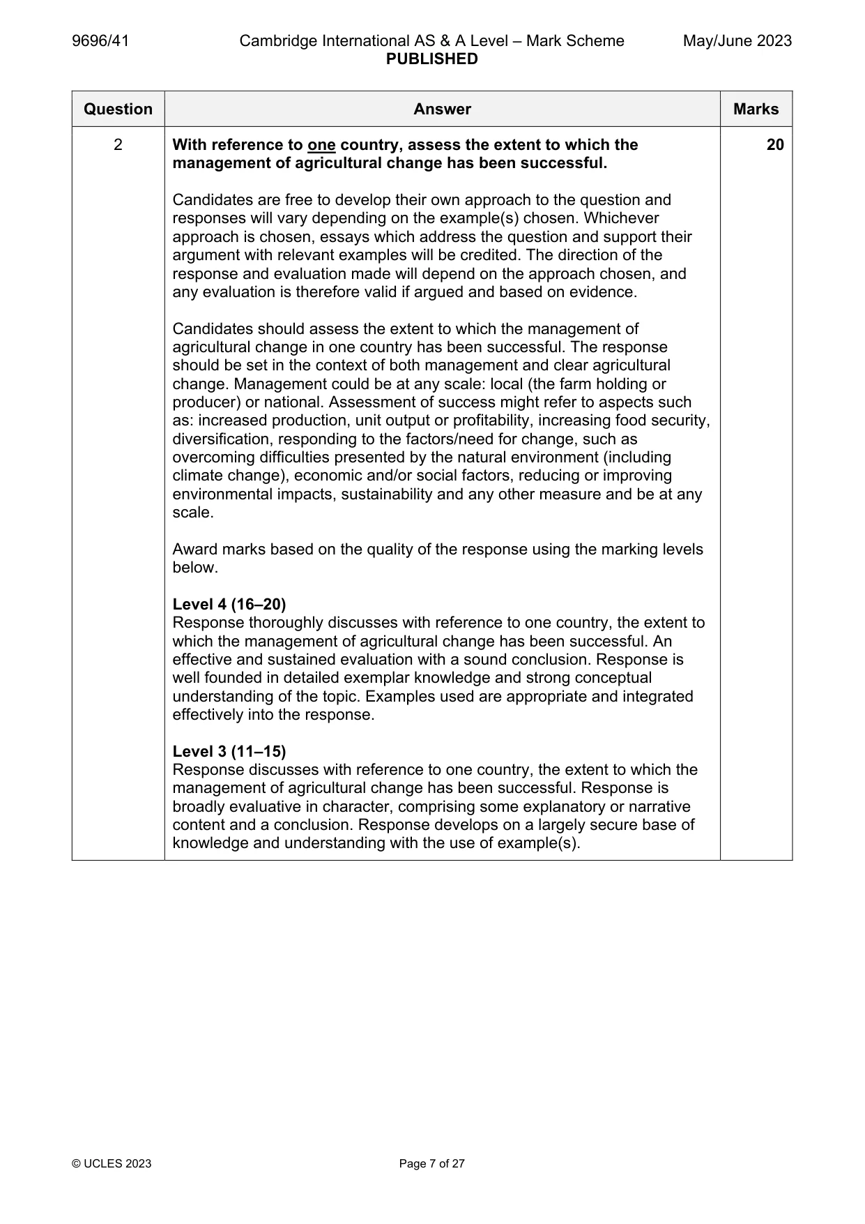 Mark scheme, page 7 of 27