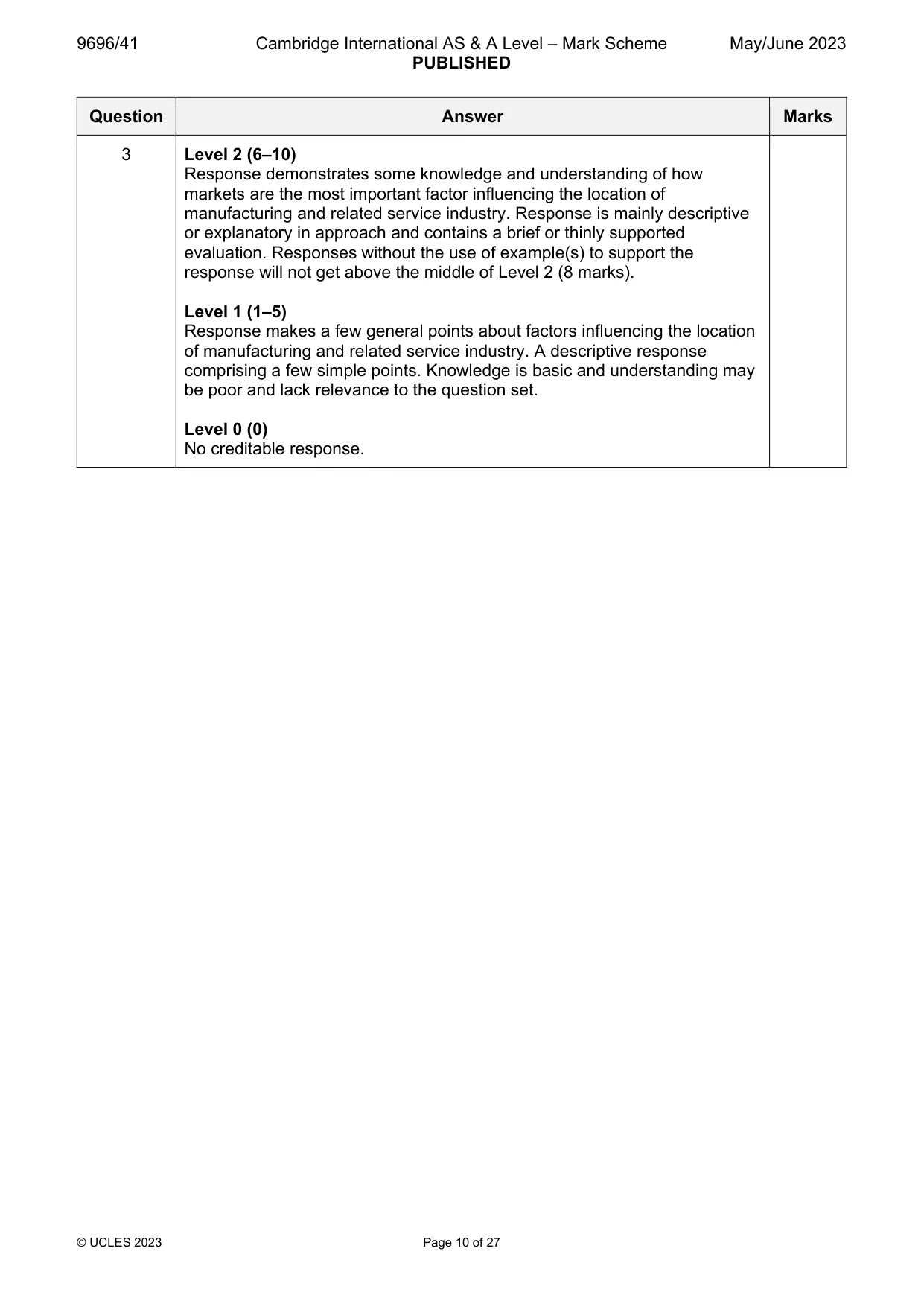 Mark scheme, page 10 of 27