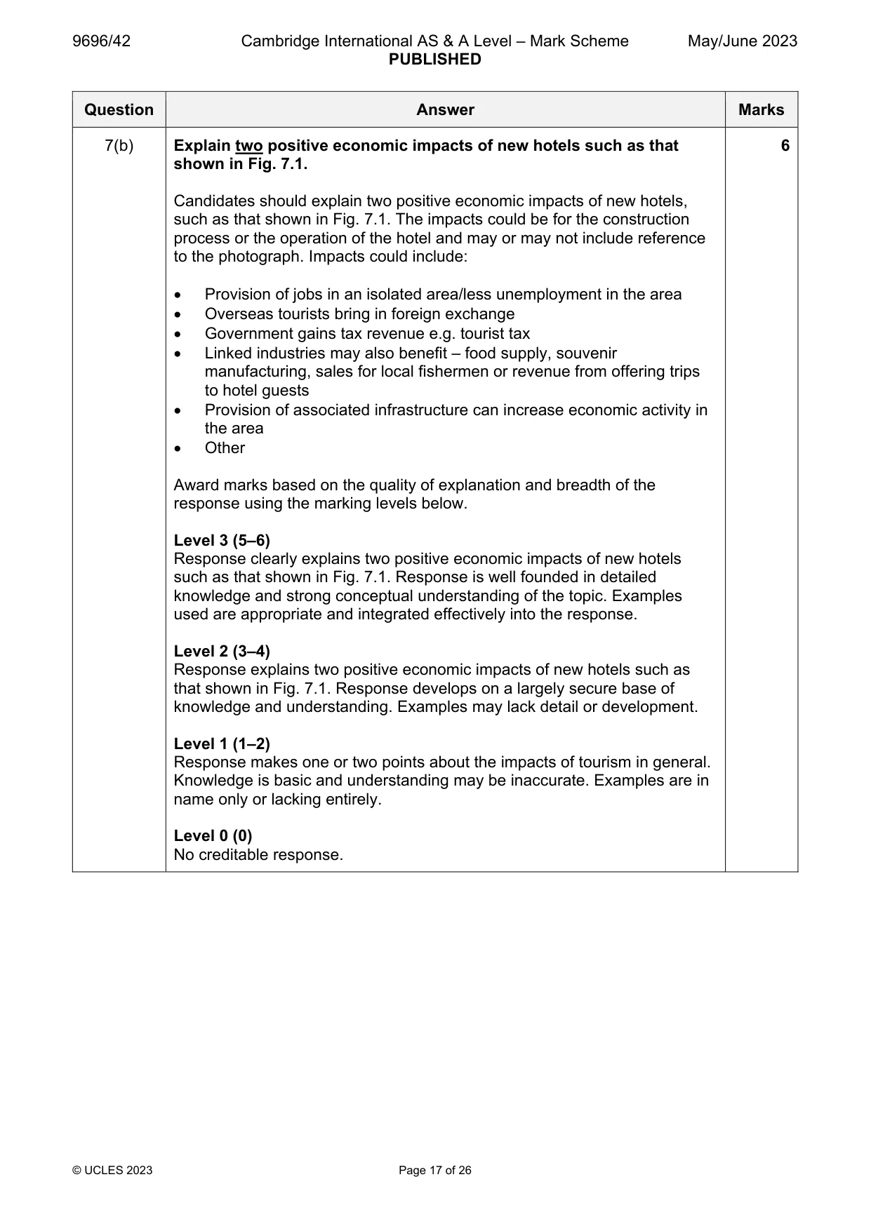 Mark scheme, page 17 of 26