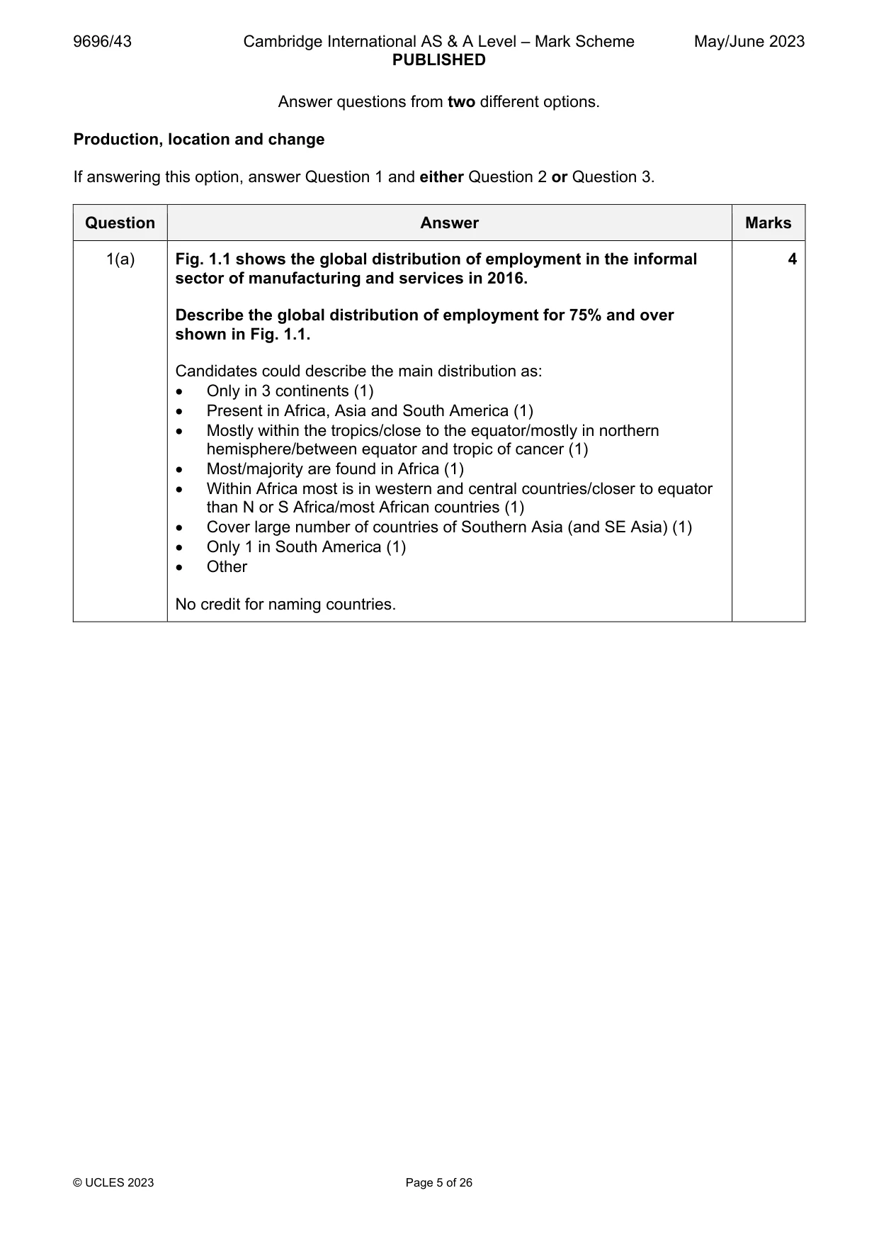 Mark scheme, page 5 of 26