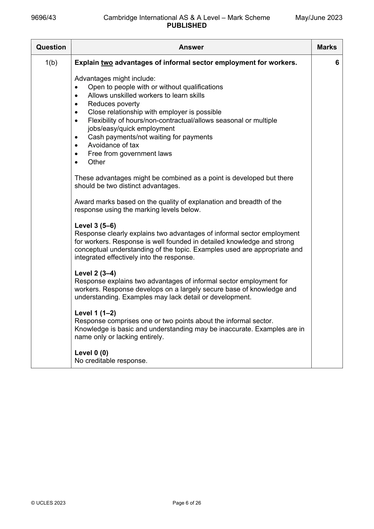 Mark scheme, page 6 of 26