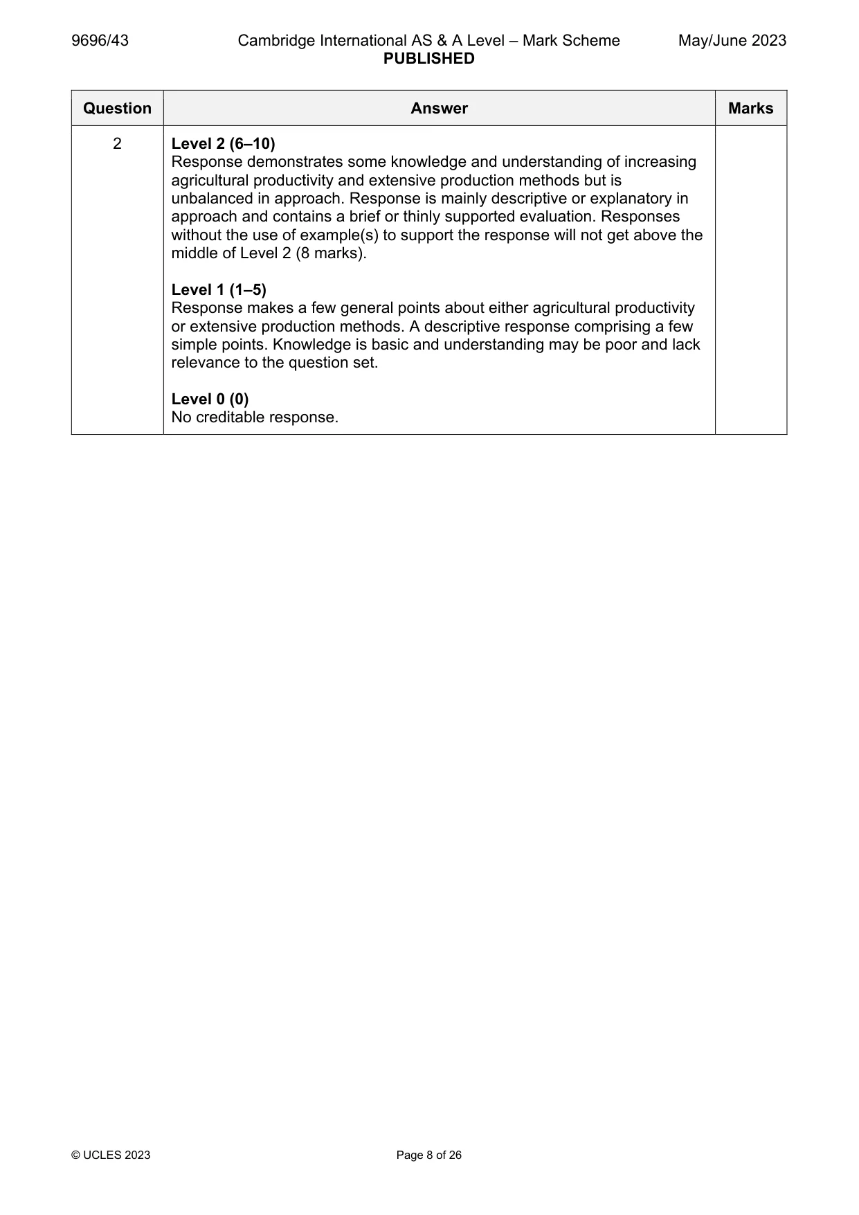 Mark scheme, page 8 of 26