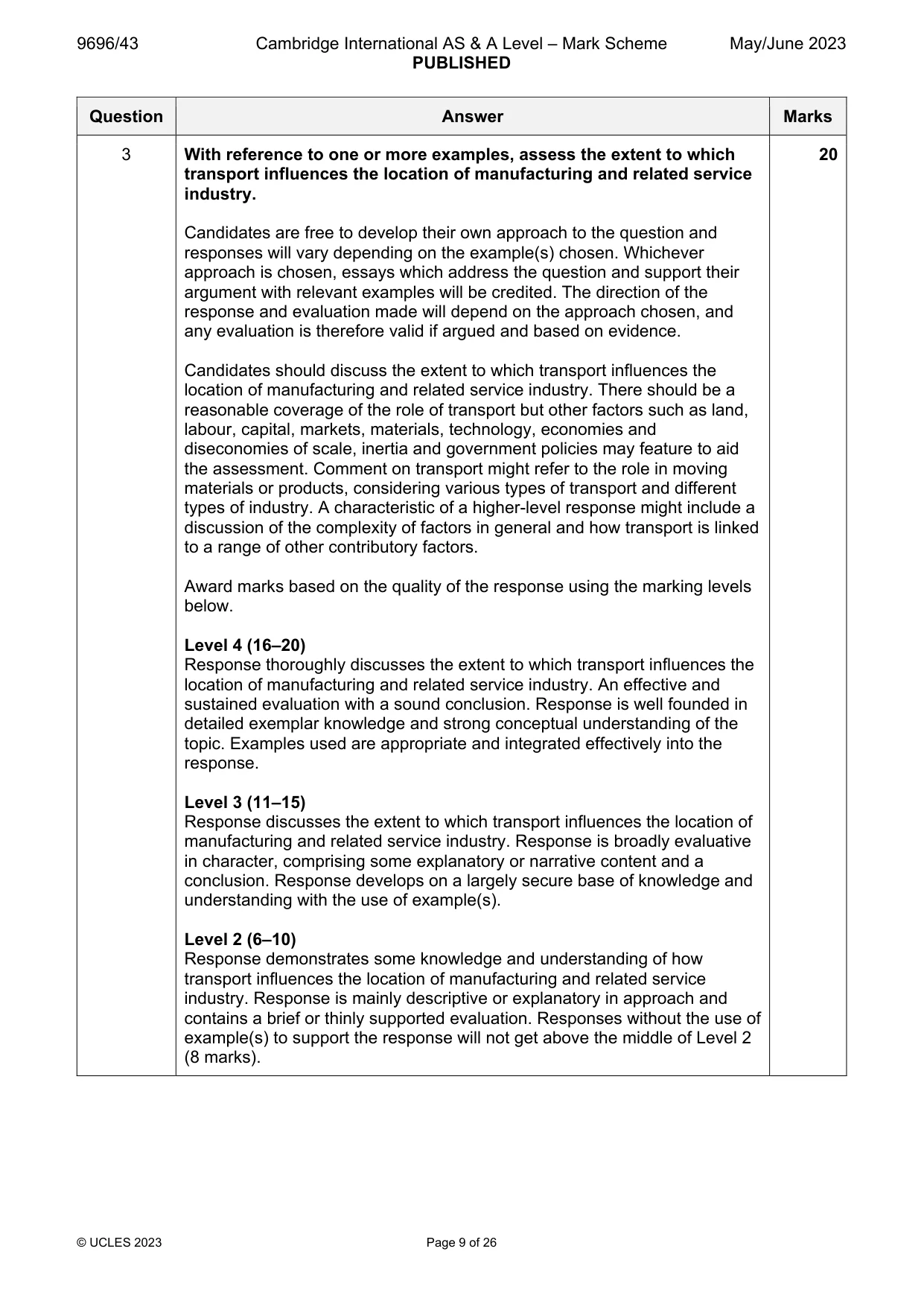Mark scheme, page 9 of 26