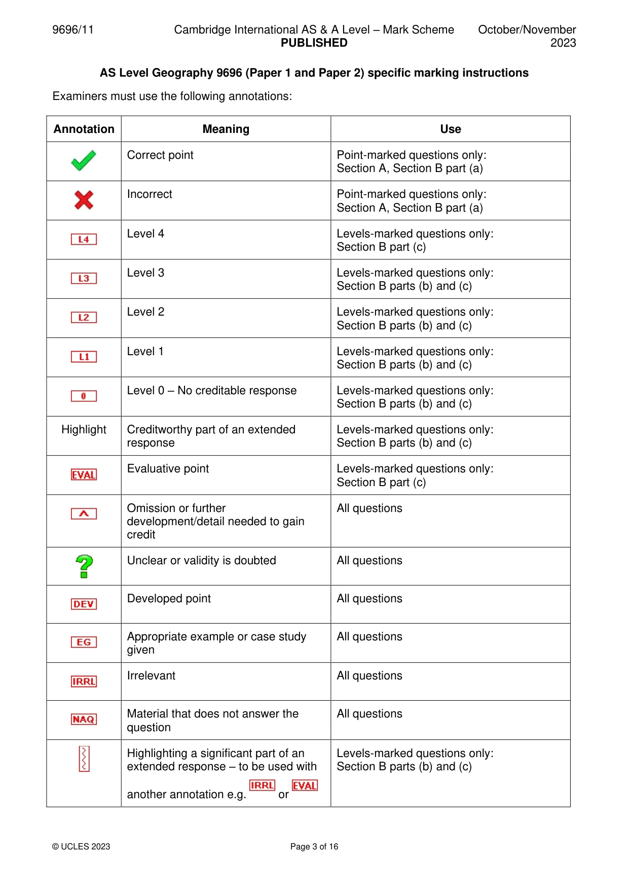 Mark scheme, page 3 of 16