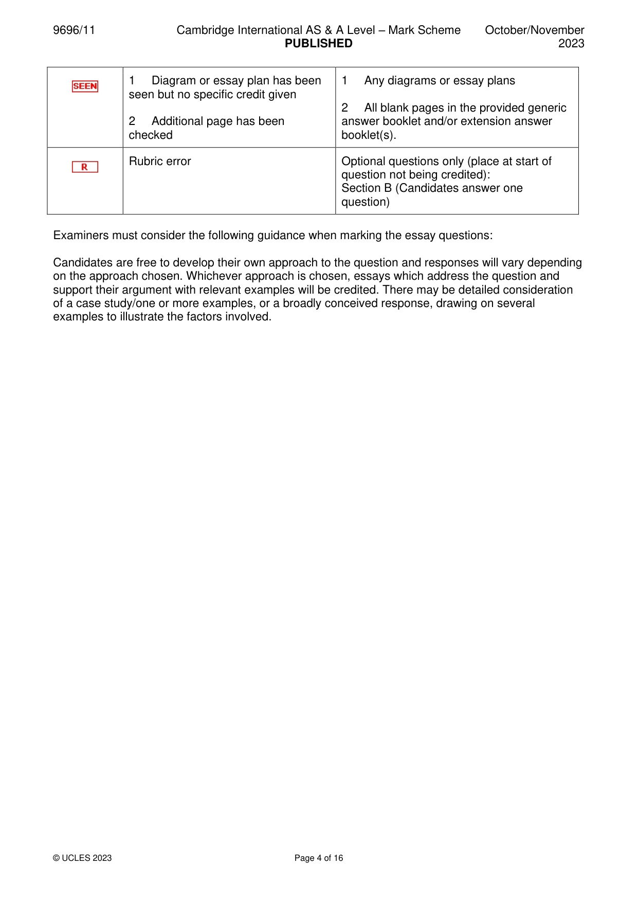 Mark scheme, page 4 of 16