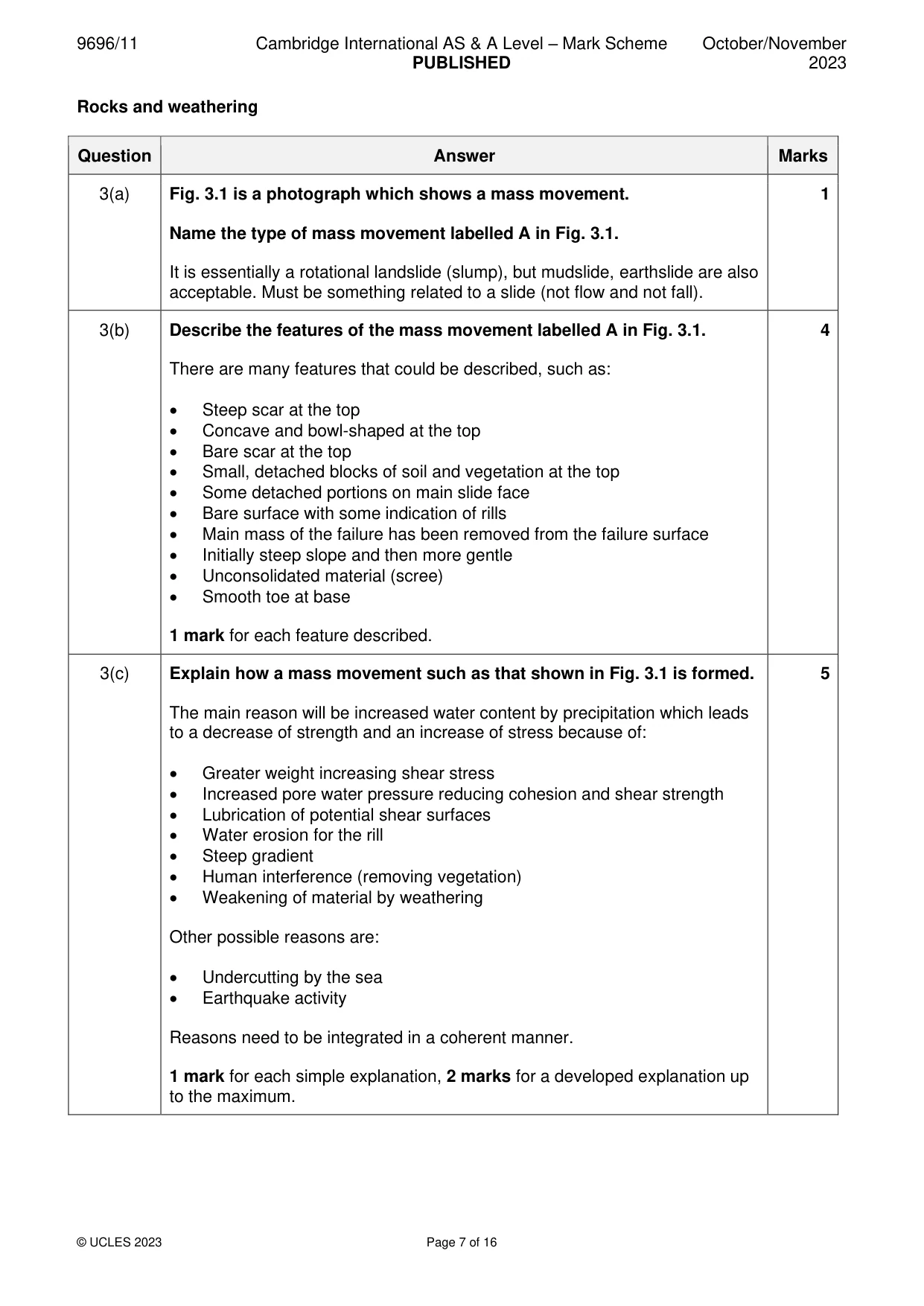 Mark scheme, page 7 of 16