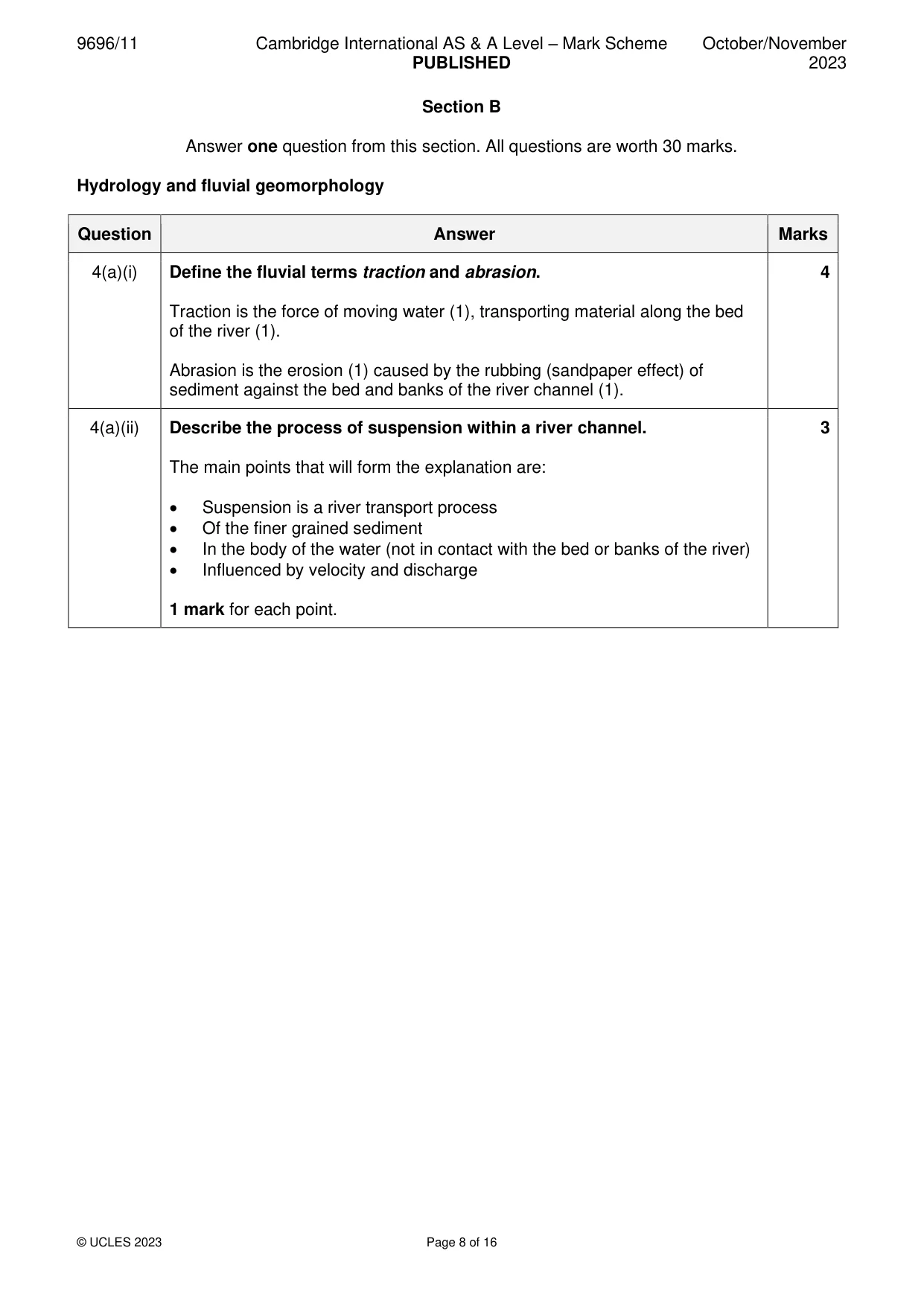 Mark scheme, page 8 of 16