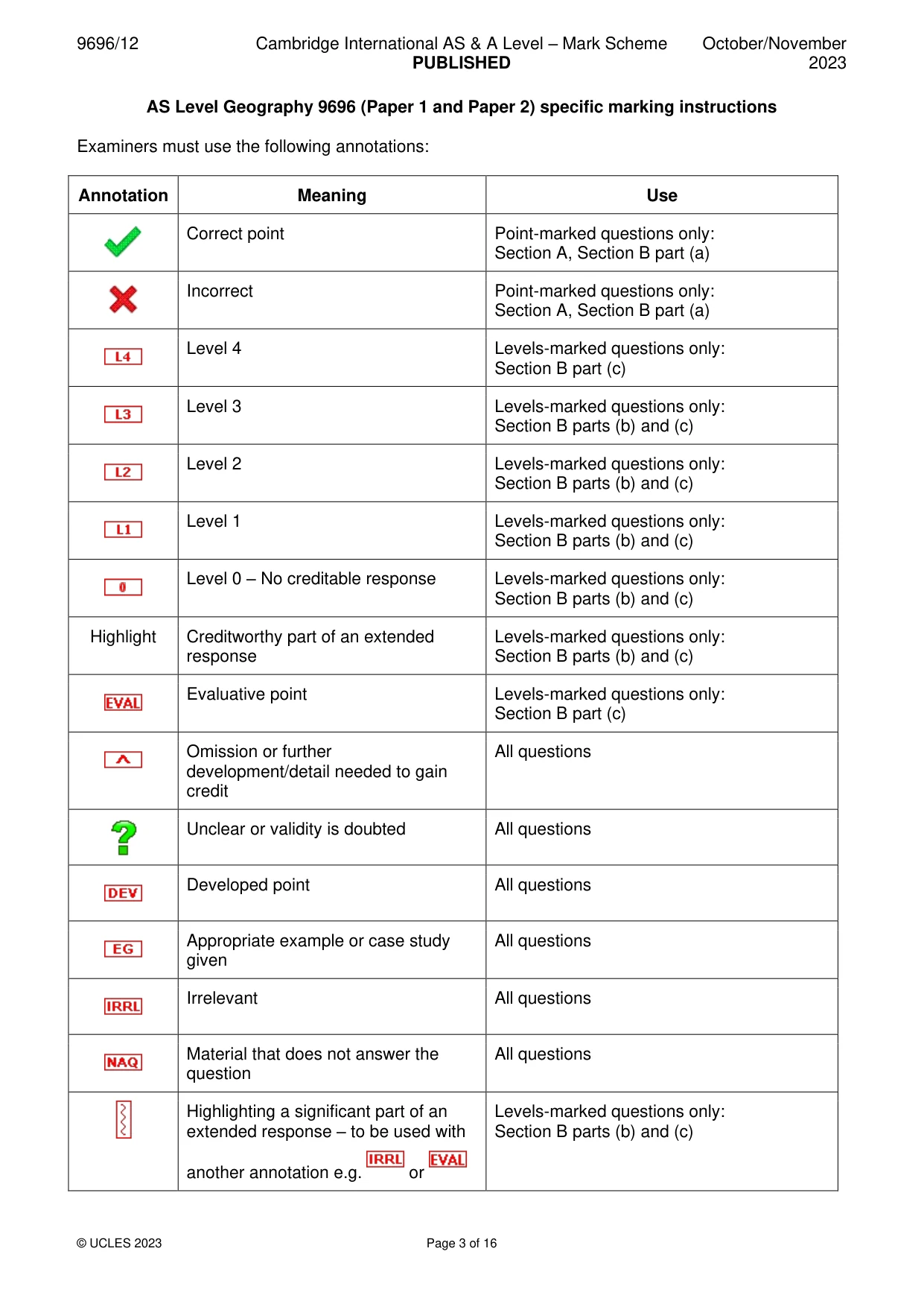 Mark scheme, page 3 of 16