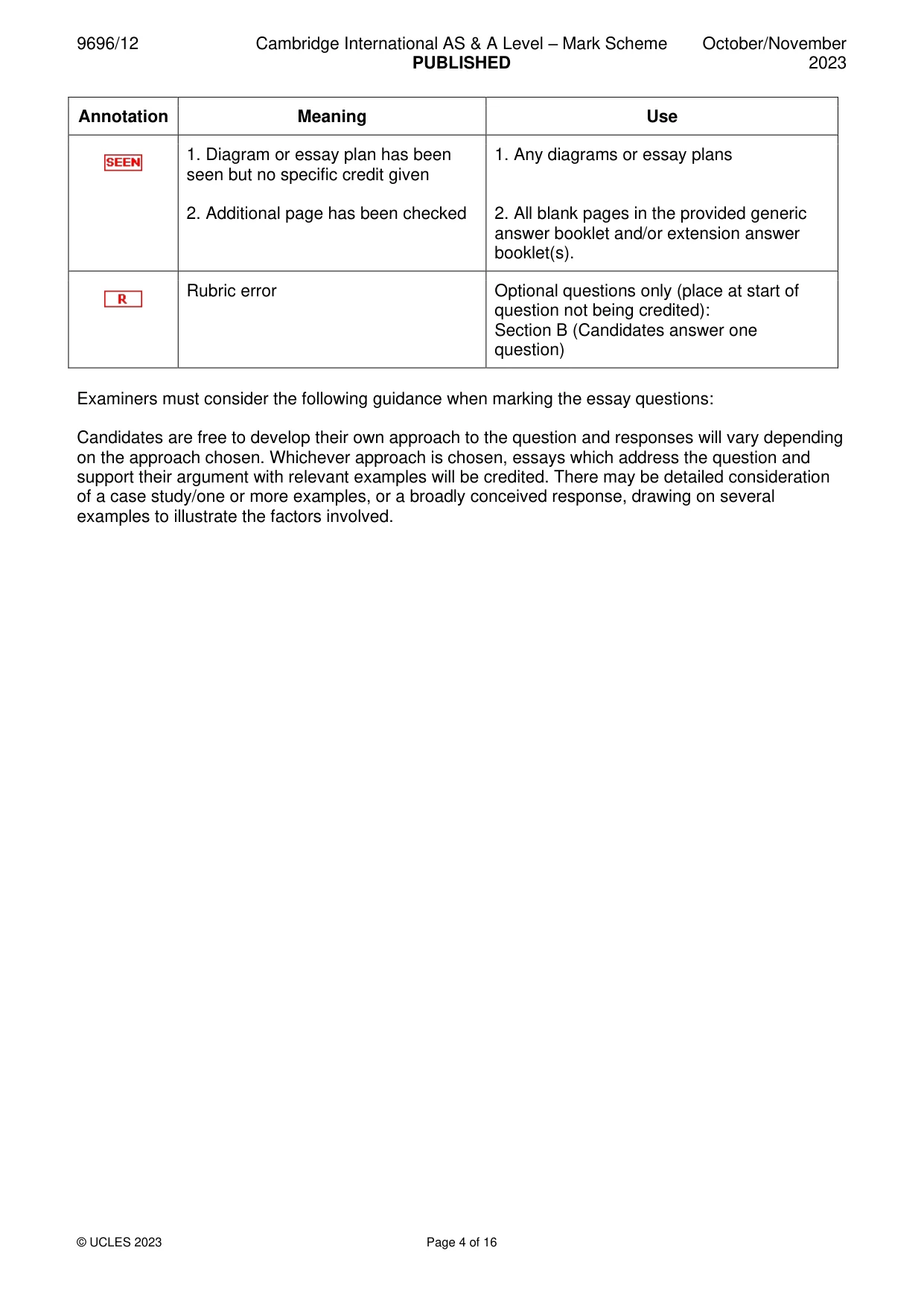 Mark scheme, page 4 of 16