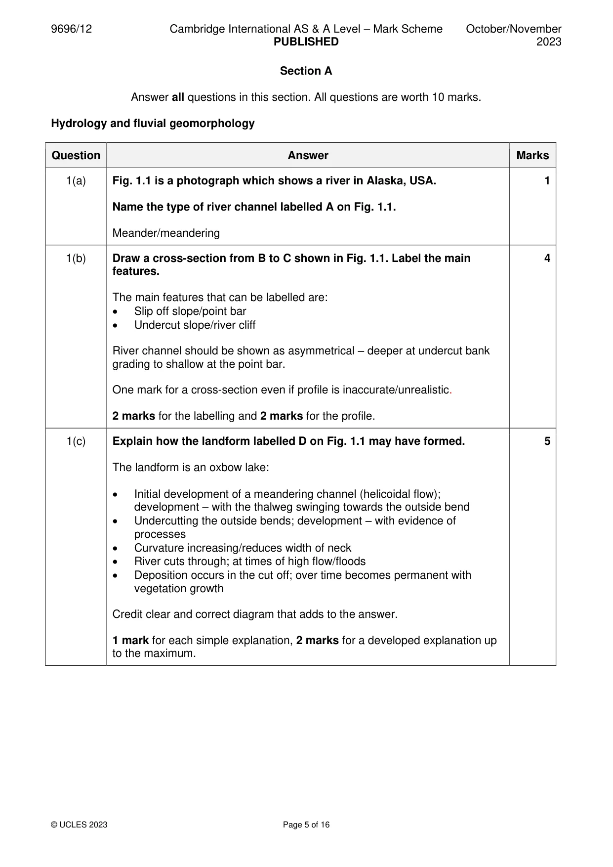 Mark scheme, page 5 of 16