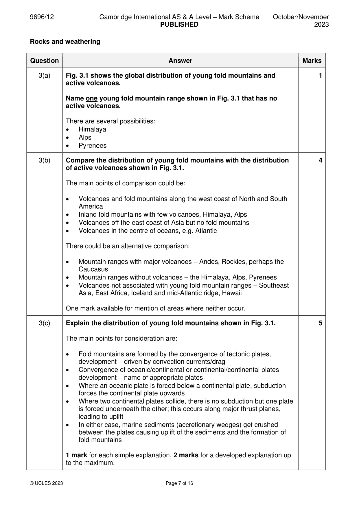 Mark scheme, page 7 of 16