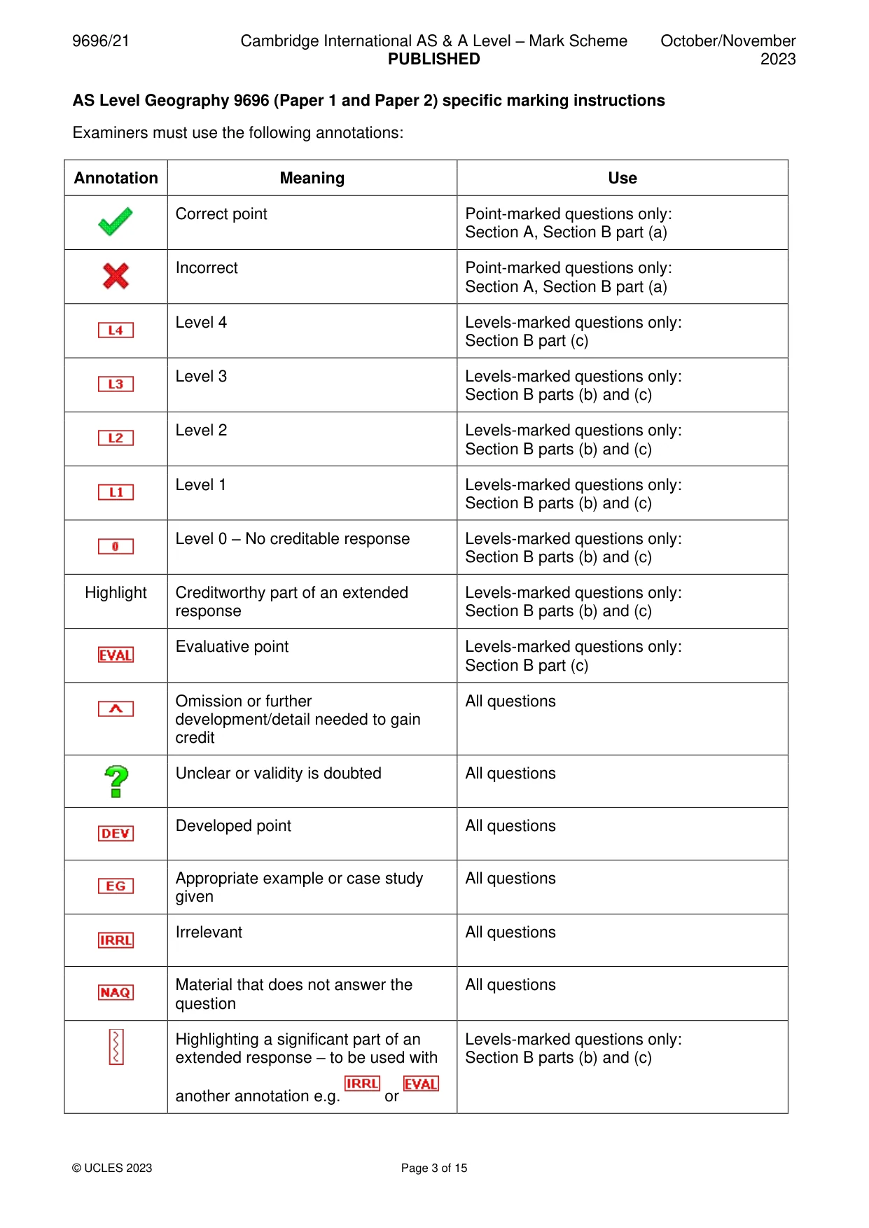 Mark scheme, page 3 of 15