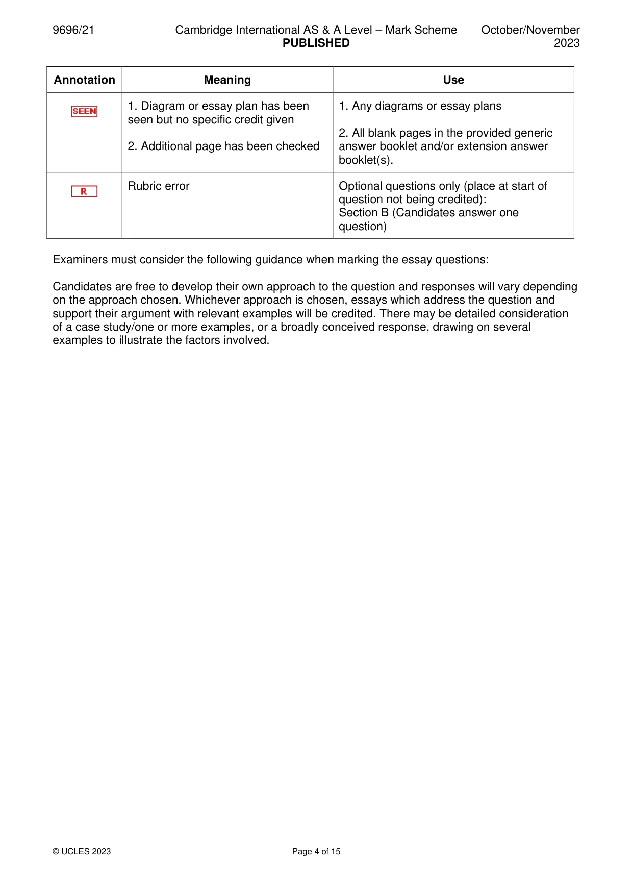Mark scheme, page 4 of 15