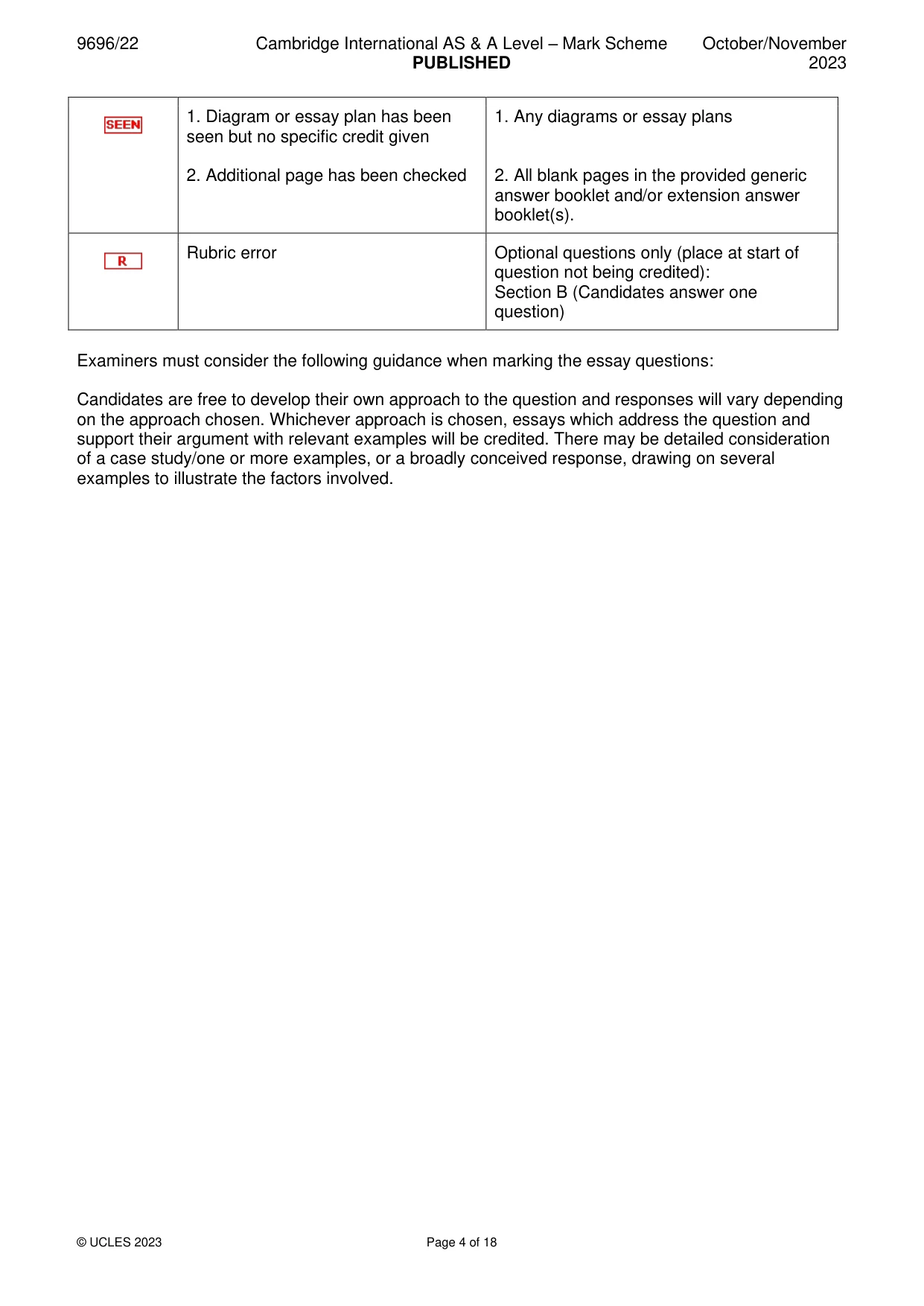 Mark scheme, page 4 of 18
