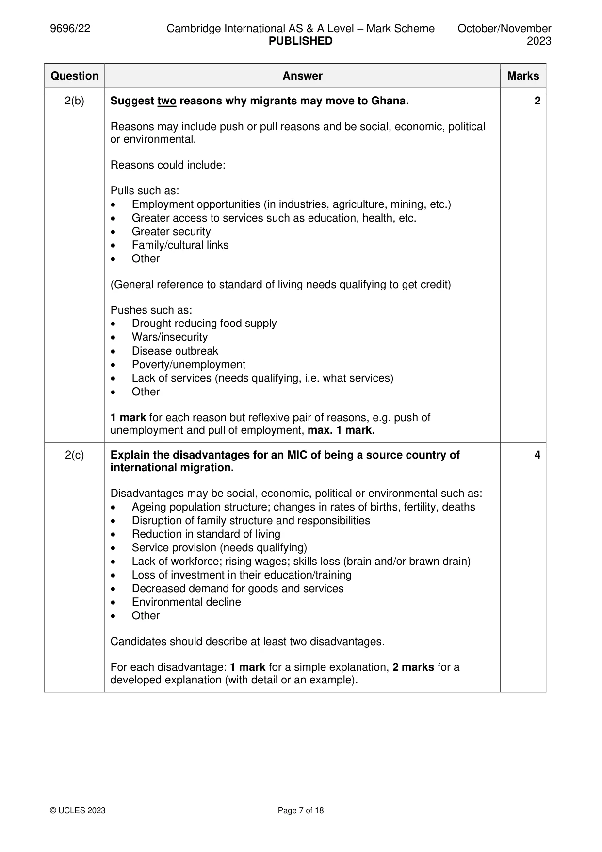 Mark scheme, page 7 of 18