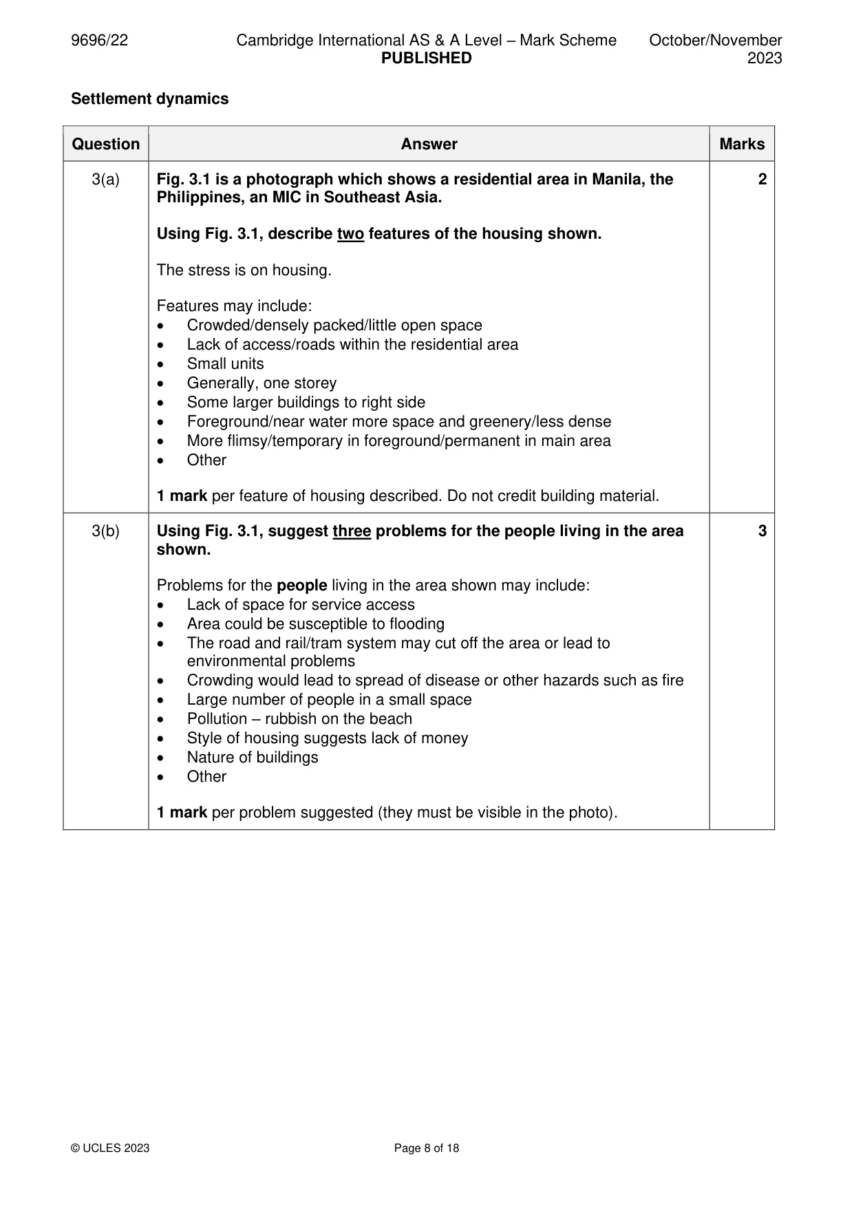 Mark scheme, page 8 of 18