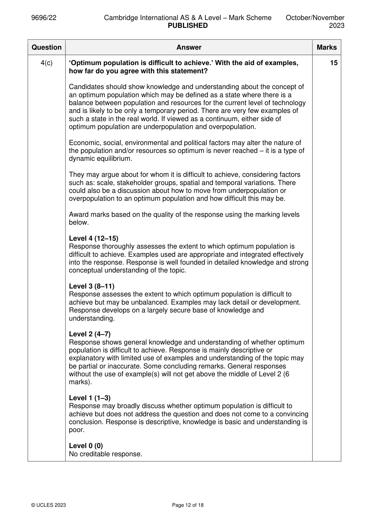 Mark scheme, page 12 of 18