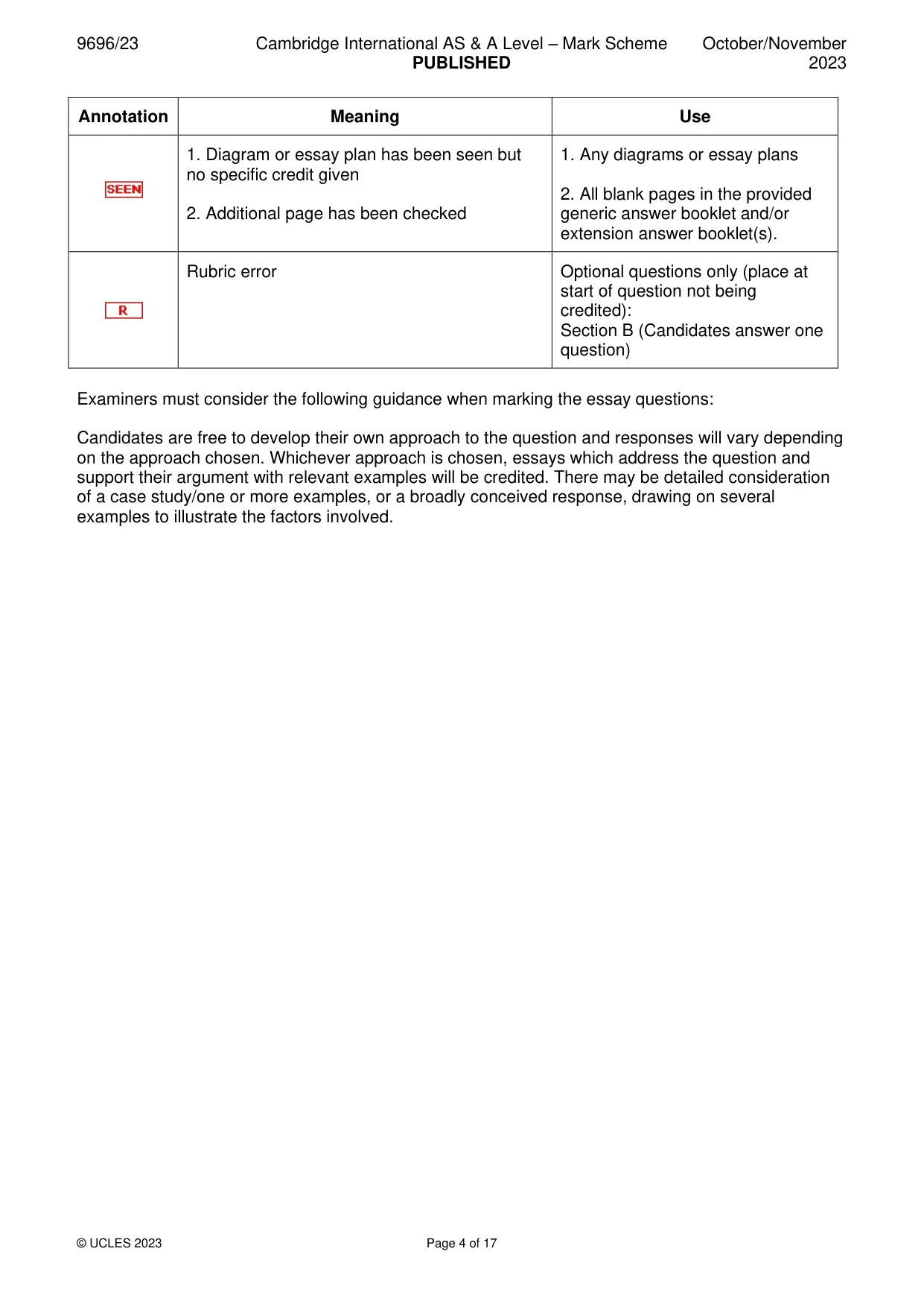 Mark scheme, page 4 of 17