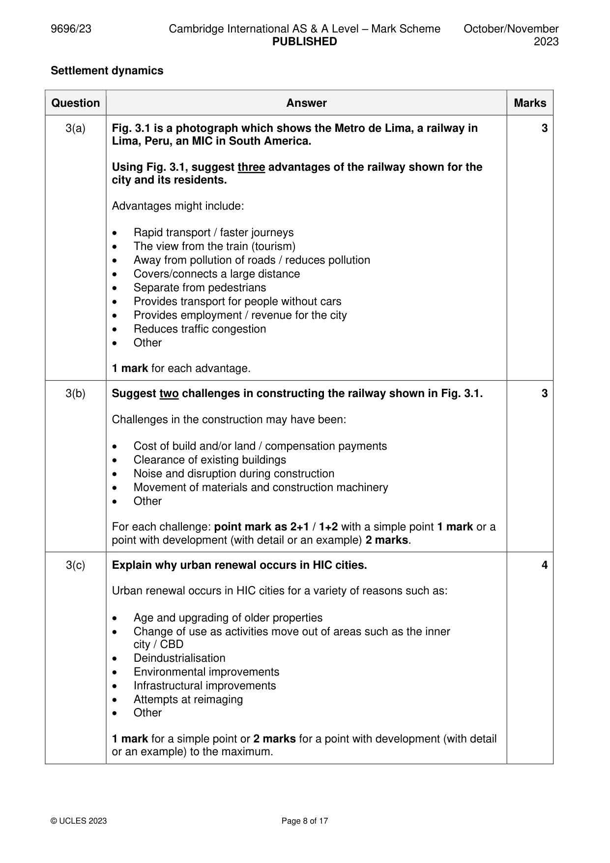 Mark scheme, page 8 of 17