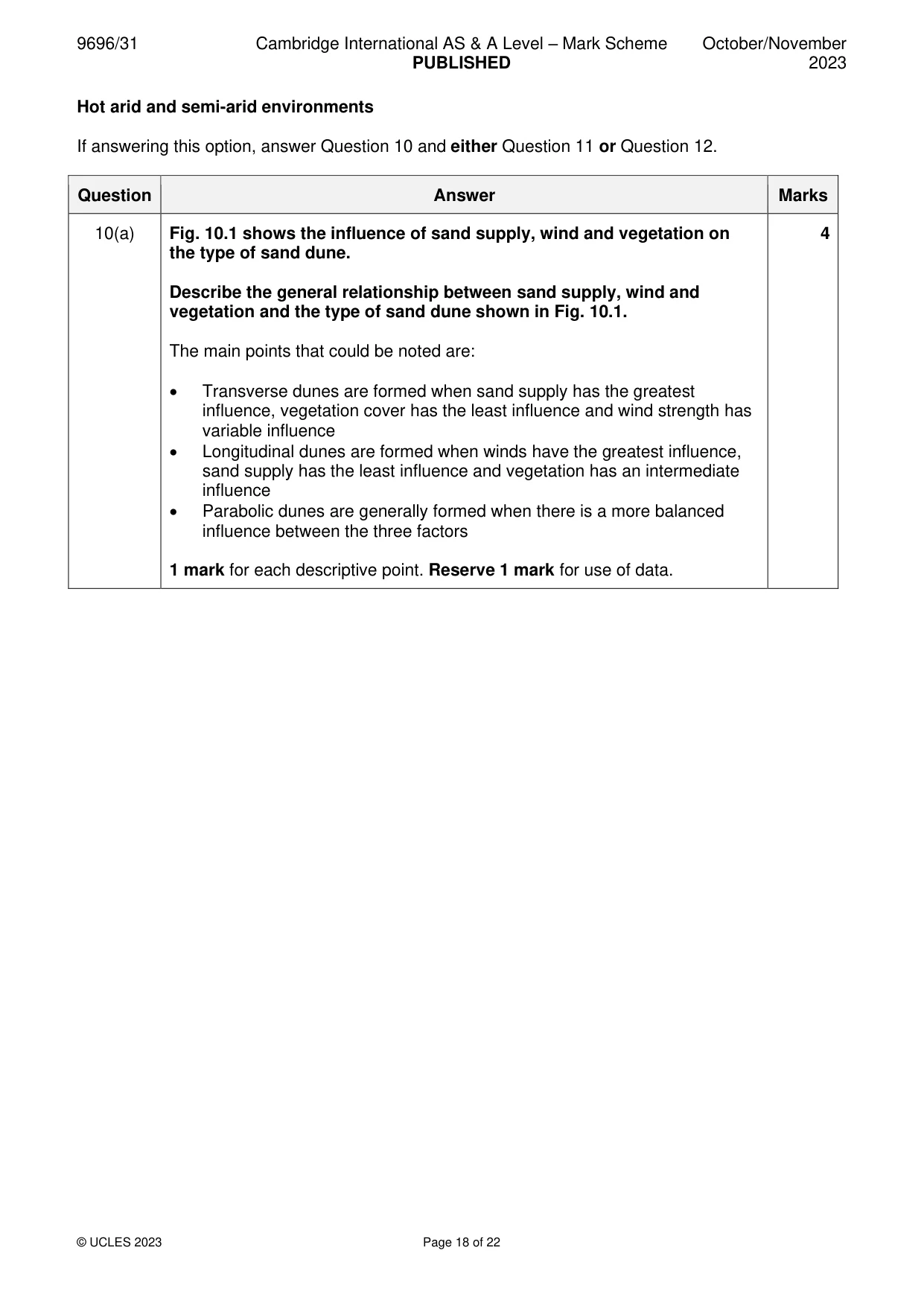 Mark scheme, page 18 of 22