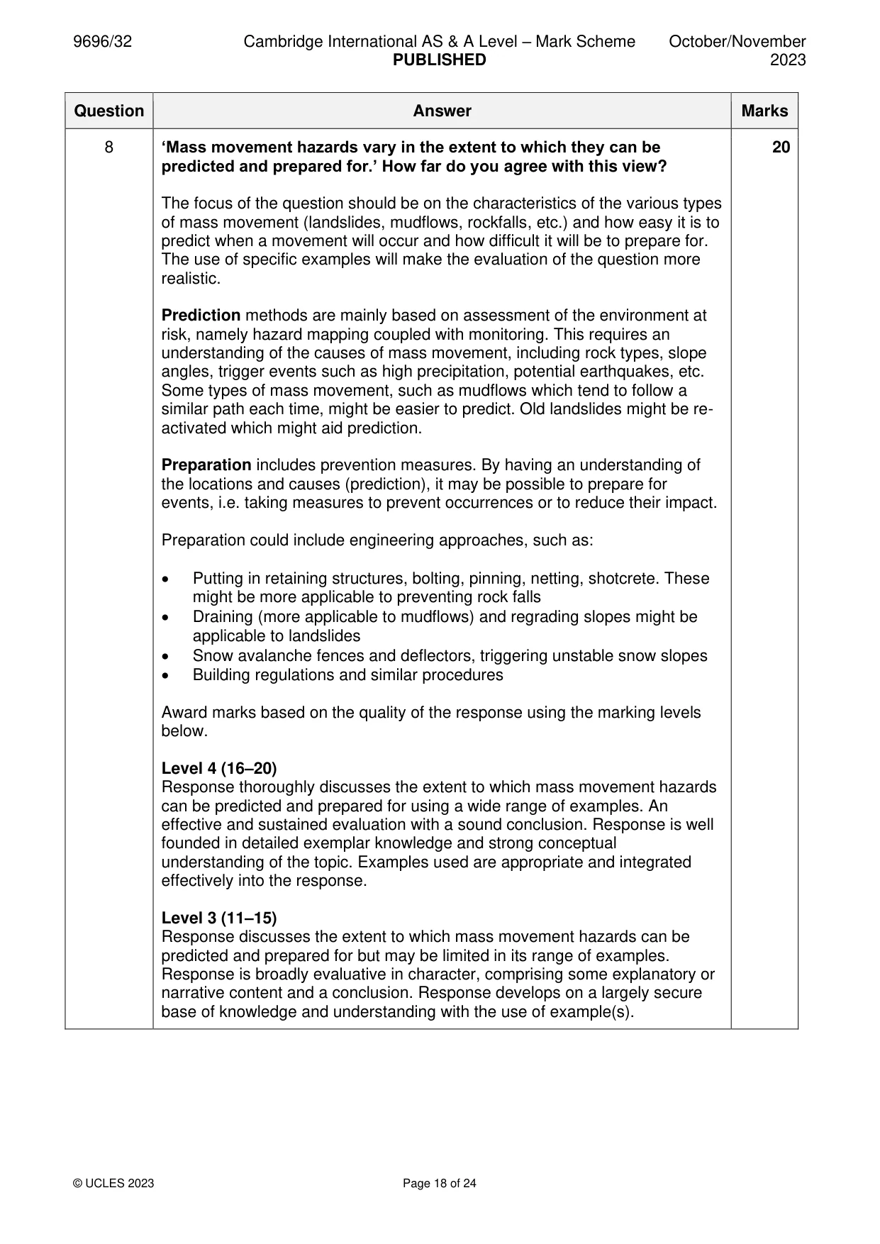 Mark scheme, page 18 of 24