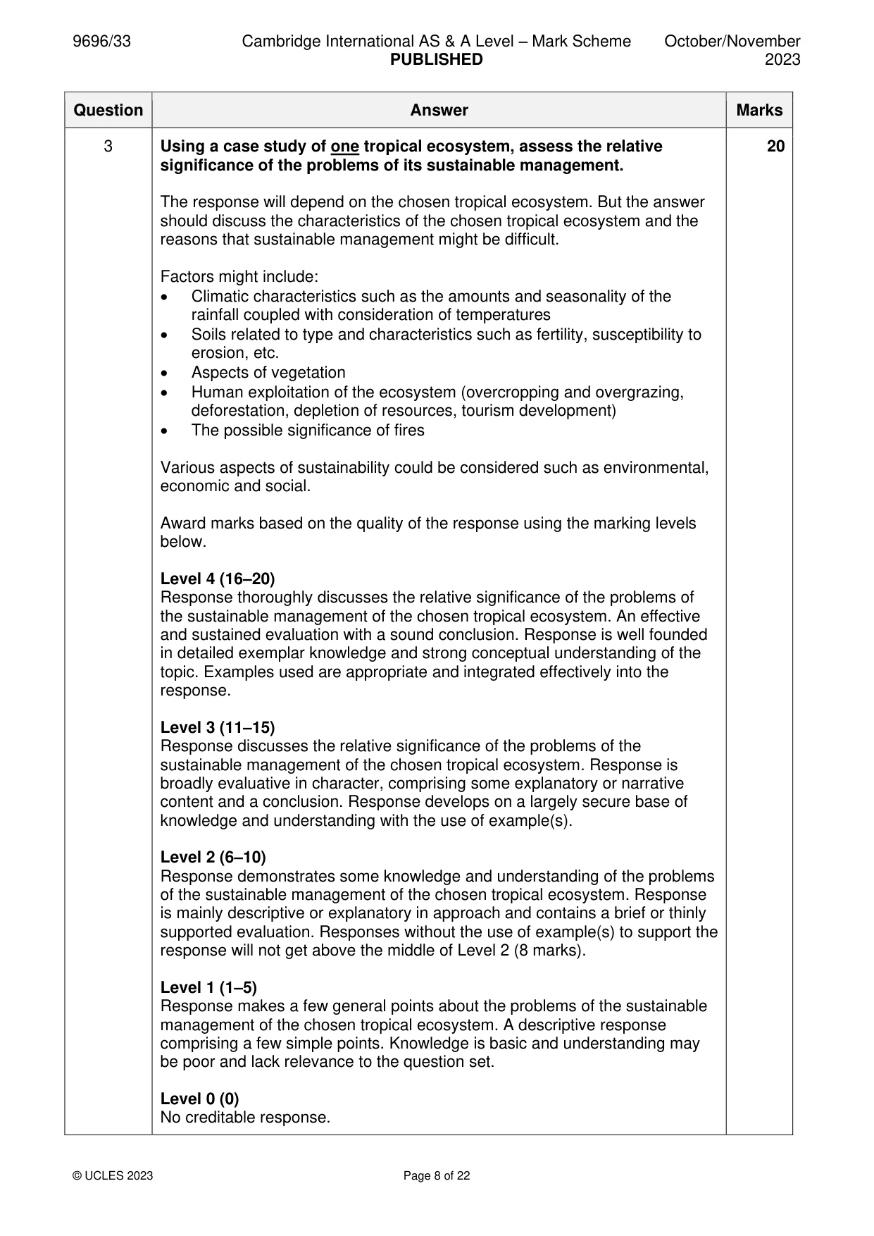 Mark scheme, page 8 of 22